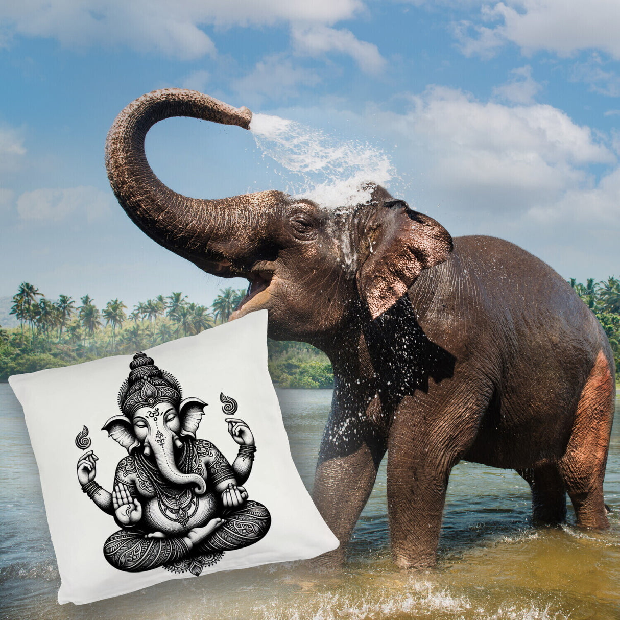 Ganesha Figur Deko Kissen