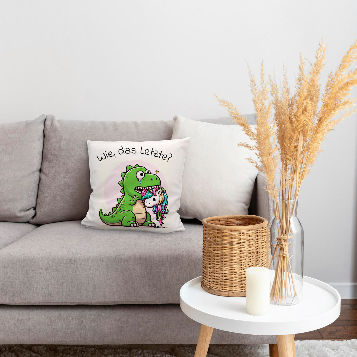 Das letzte Einhorn Kissen mit Spruch Wie das Letzte?