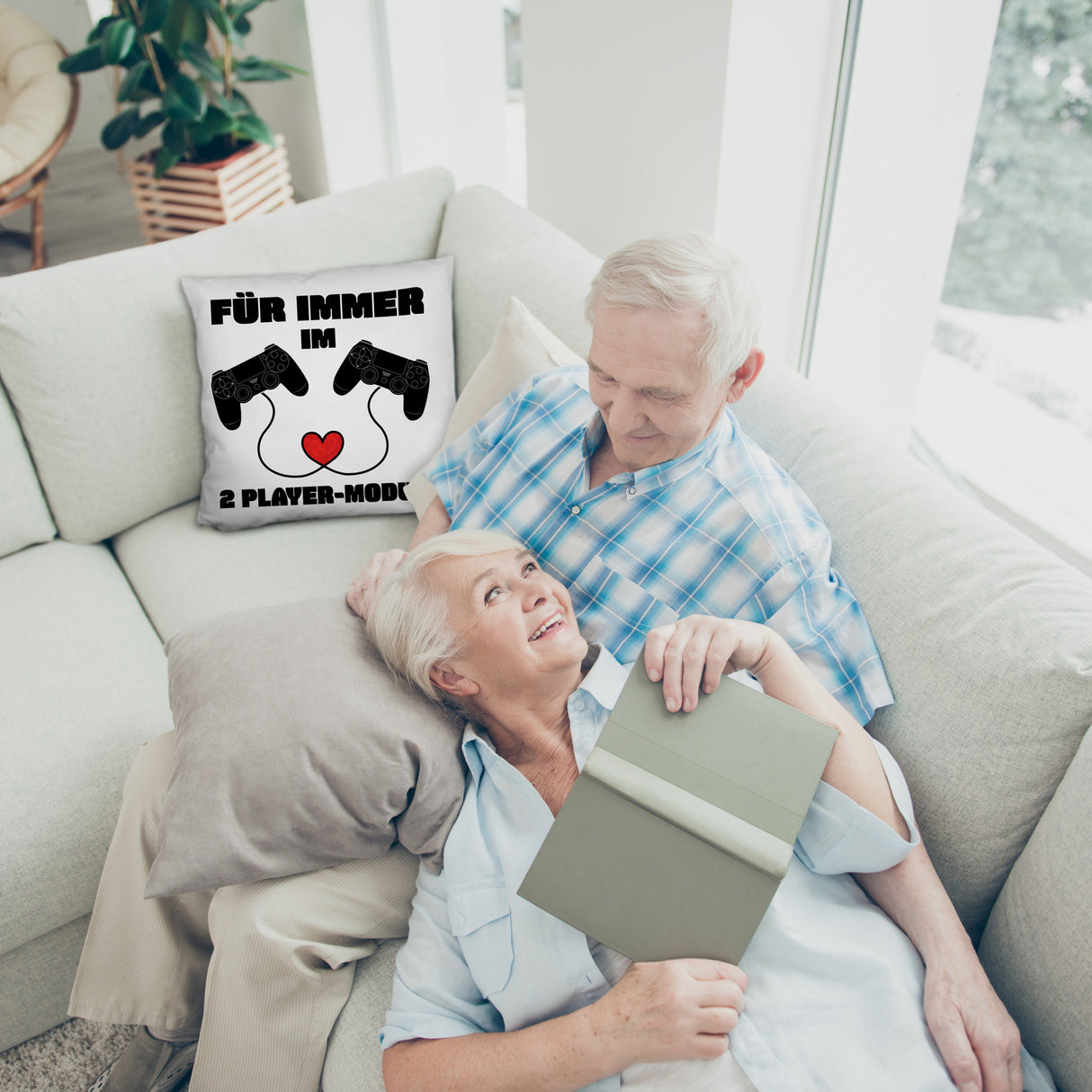 Gaming Kissen mit Spruch Für immer im 2 Player-Modus