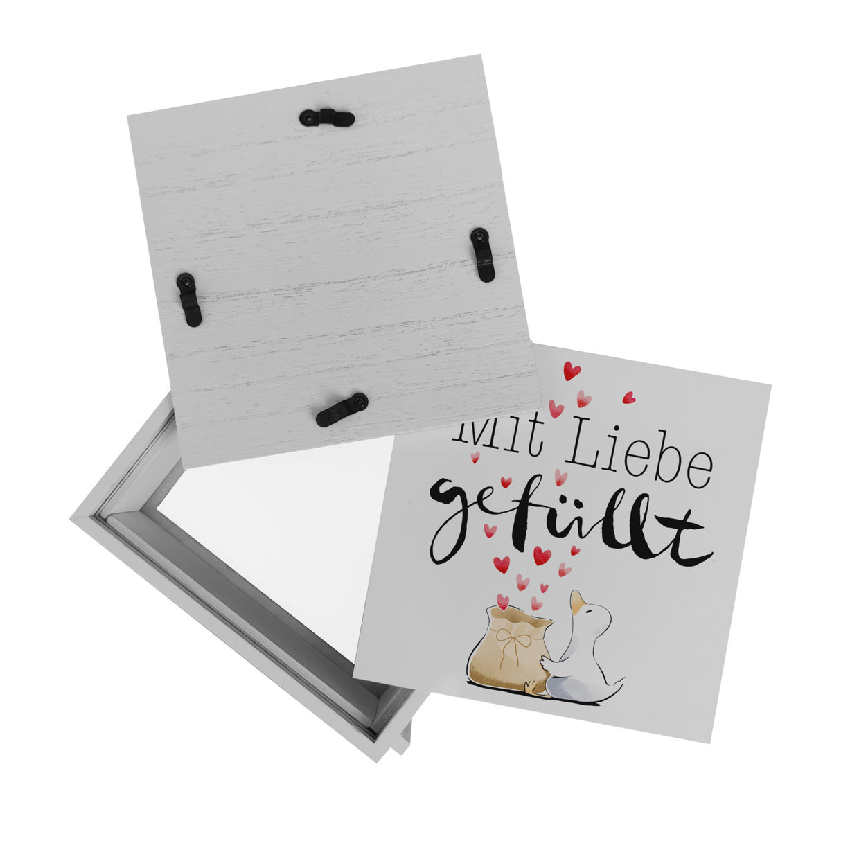 Ente Spardose mit Spruch Mit Liebe gefüllt