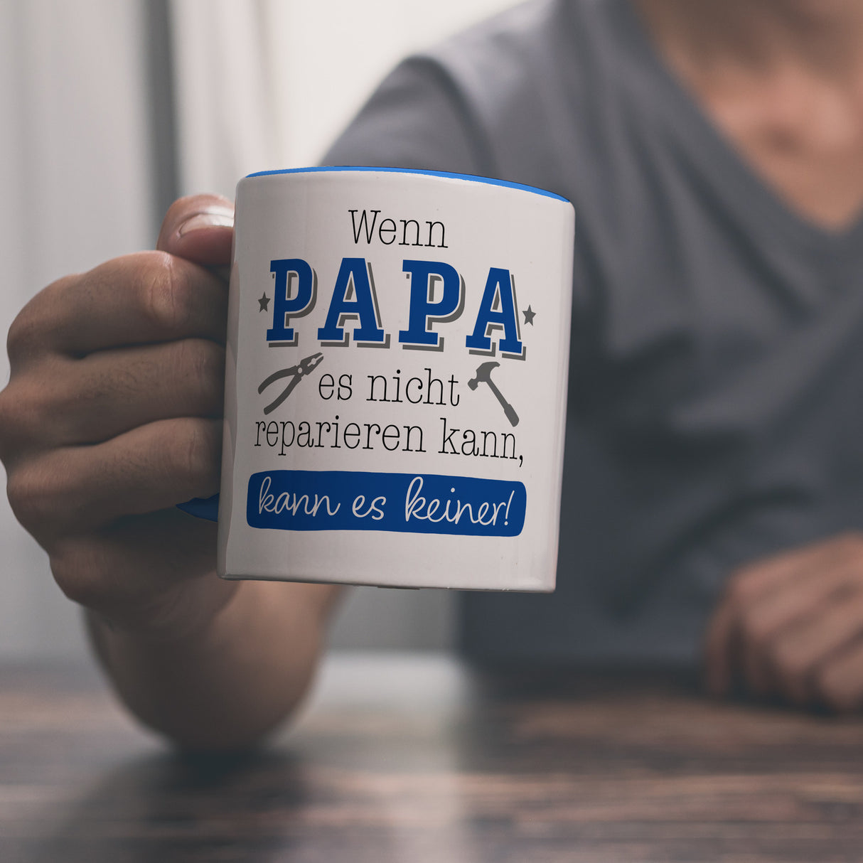 Papa Geschenk Kaffeebecher mit Spruch Wenn Papa scheitert scheitert jeder