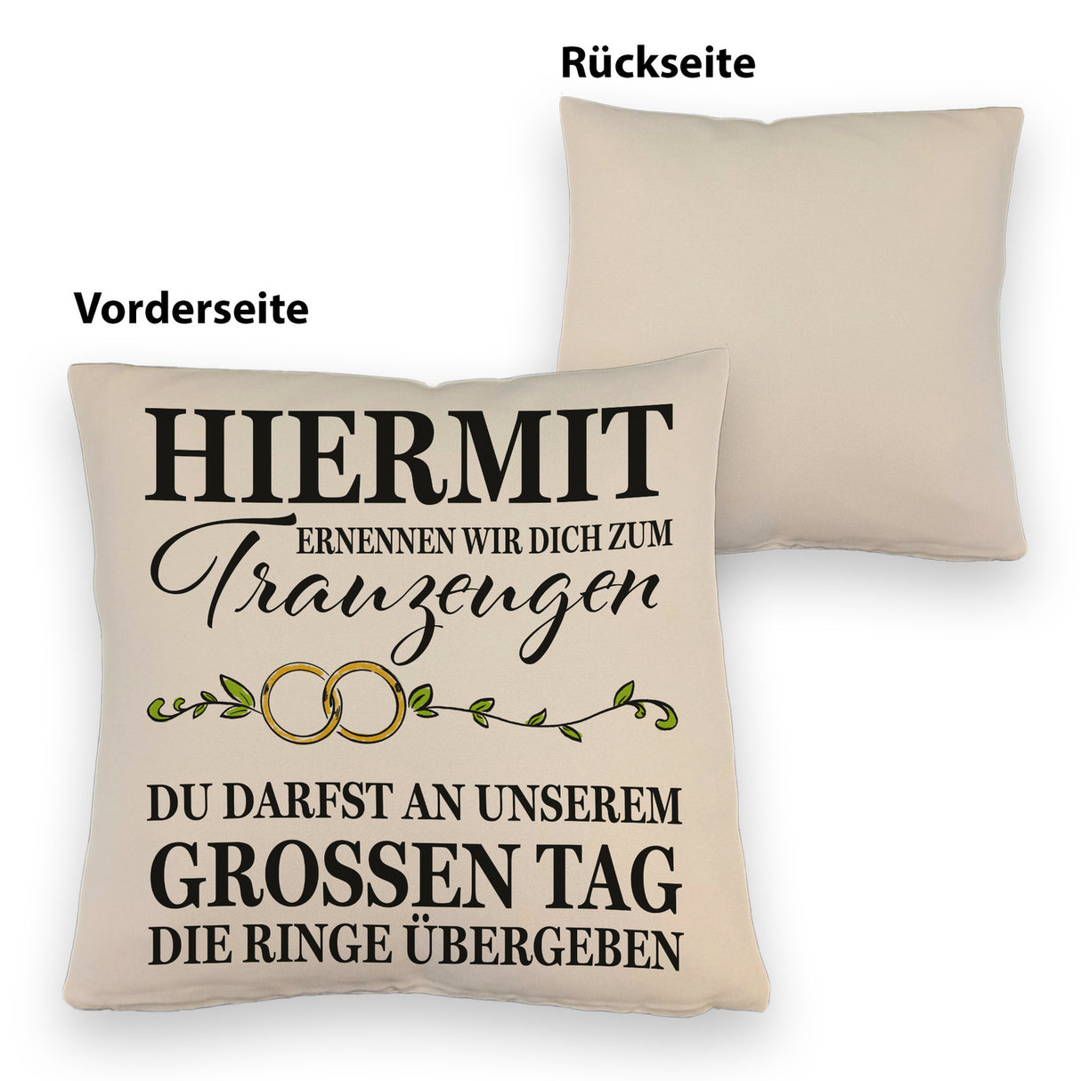 Trauzeuge mit Ringübergabe Kissen