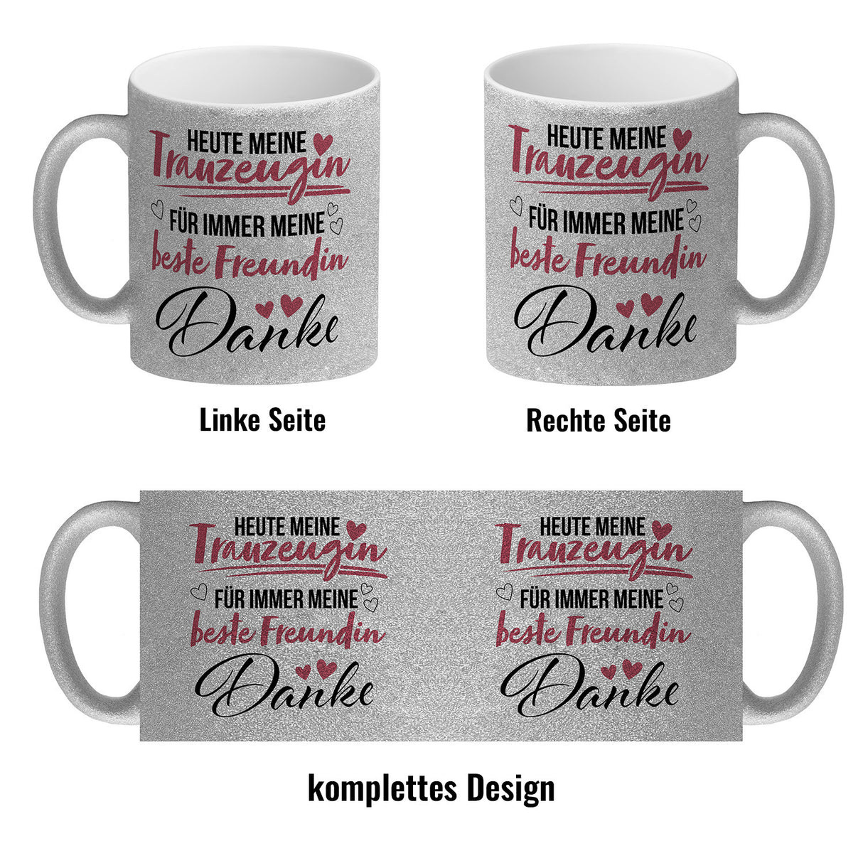 Trauzeugin Kaffeebecher mit Spruch Heute Trauzeugin ewig beste Freundin