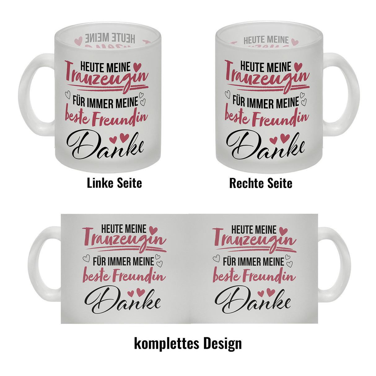 Trauzeugin Kaffeebecher mit Spruch Heute Trauzeugin ewig beste Freundin