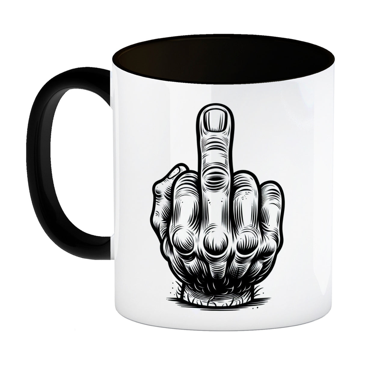 Mittelfinger Comic Kaffeebecher