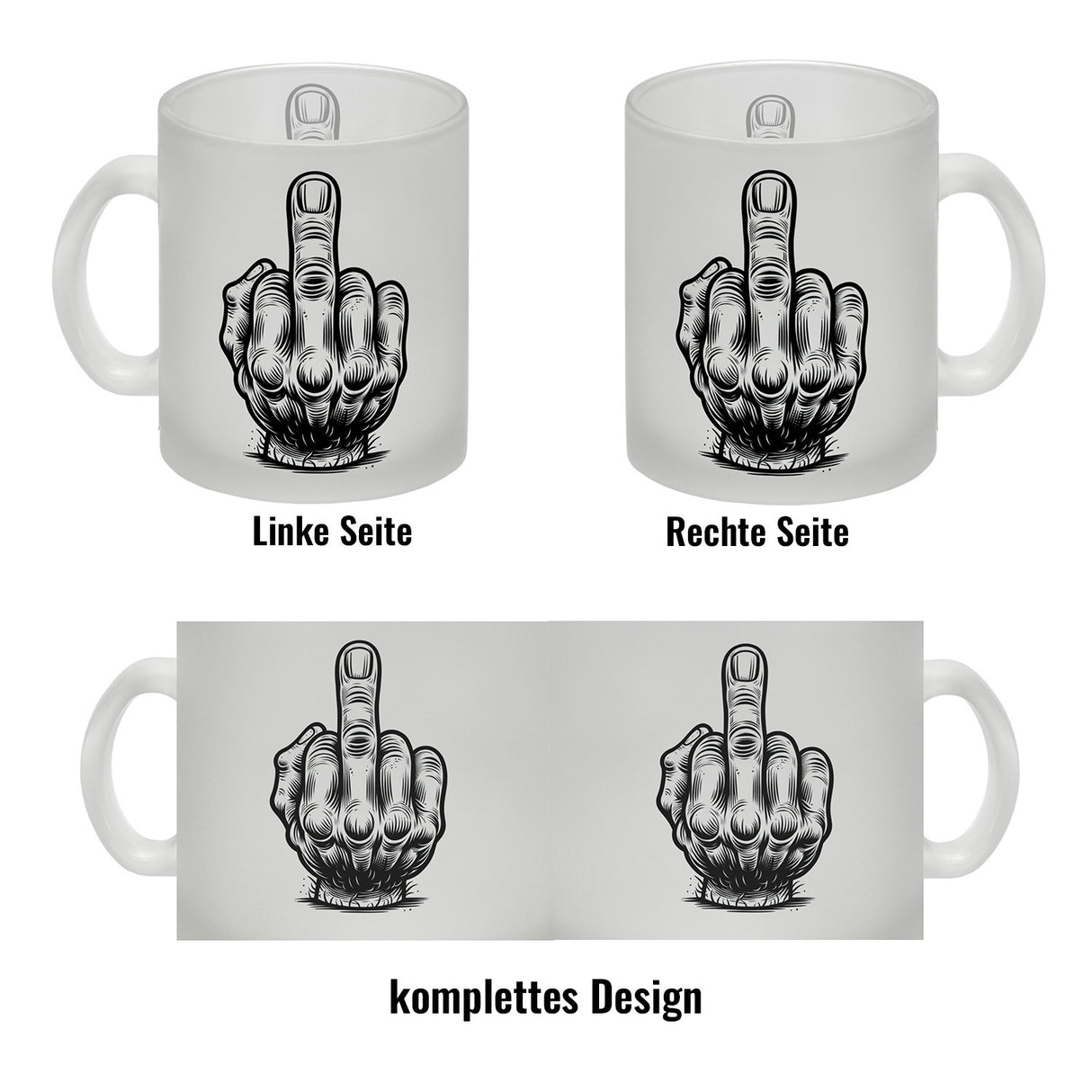 Mittelfinger Comic Kaffeebecher