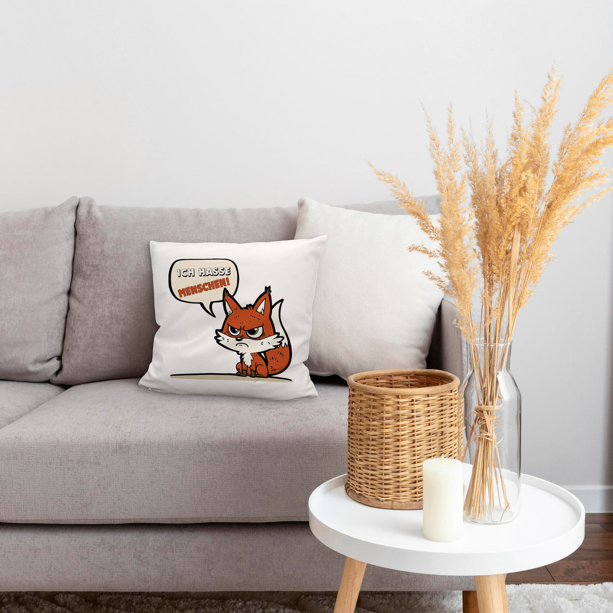 Ich hasse Menschen Fuchs Kissen