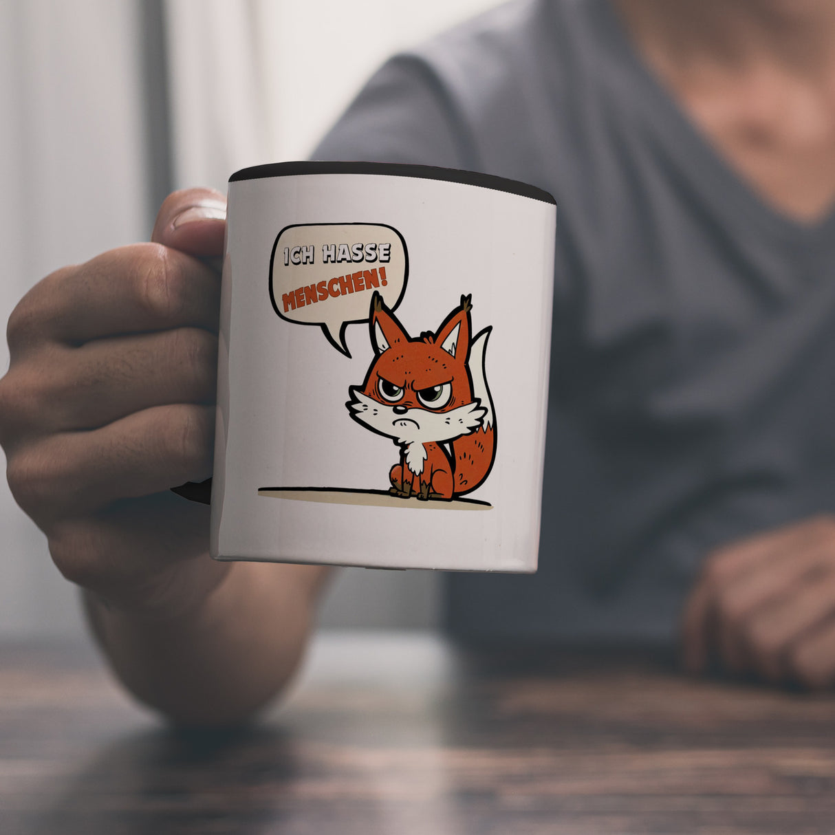 Ich hasse Menschen Fuchstasse Kaffeebecher
