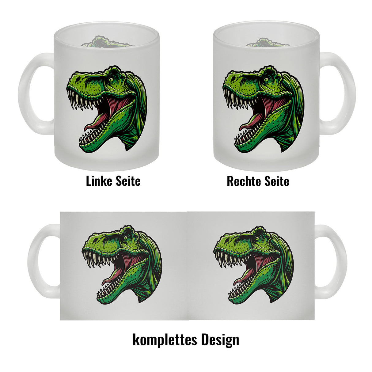 Grüner T-Rex Dinosaurier Kaffeebecher