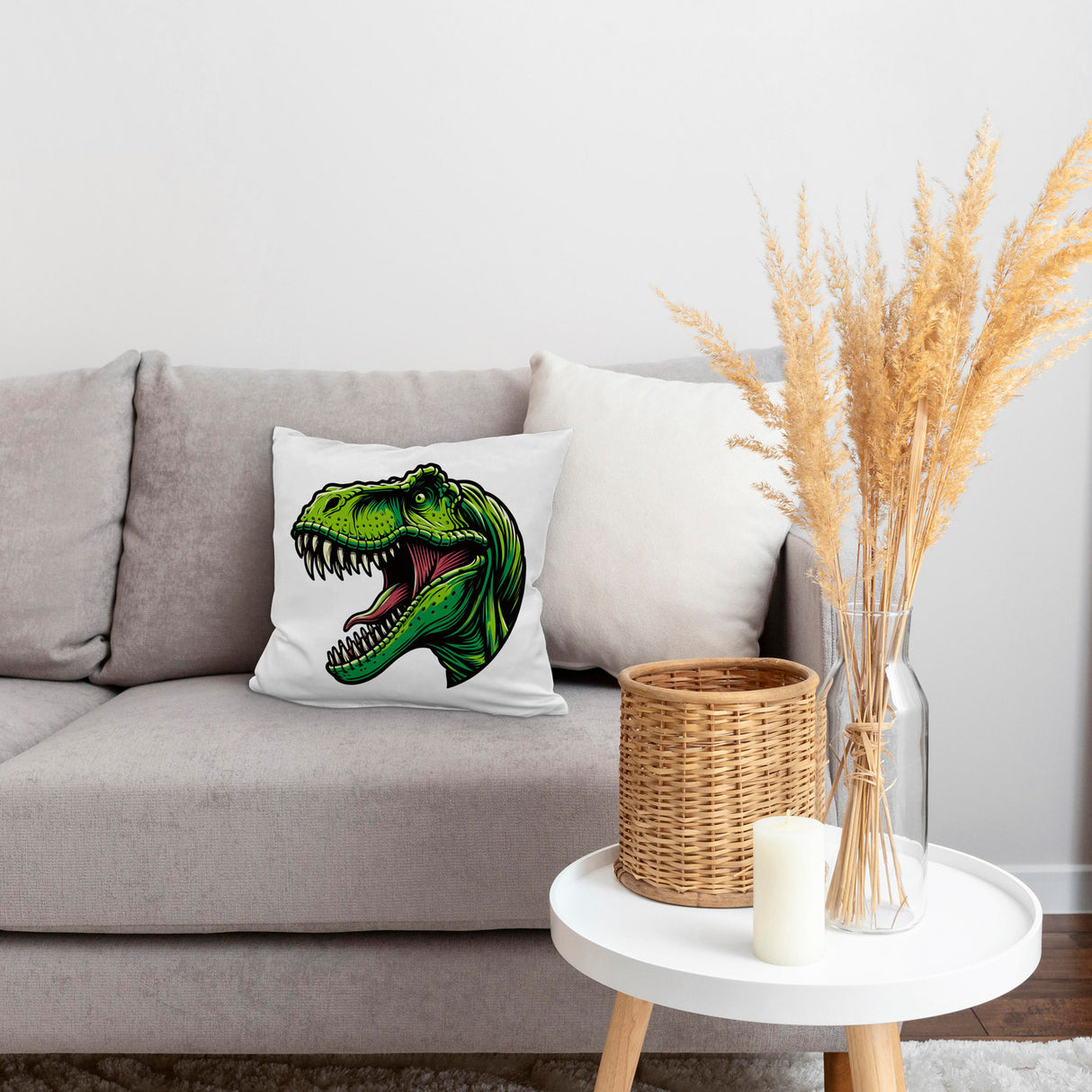 Grüner T-Rex Dinosaurier Kissen