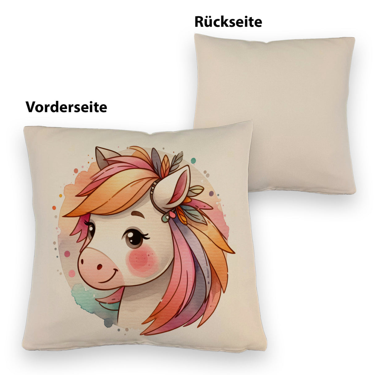 Pferde Mädchen Kissen