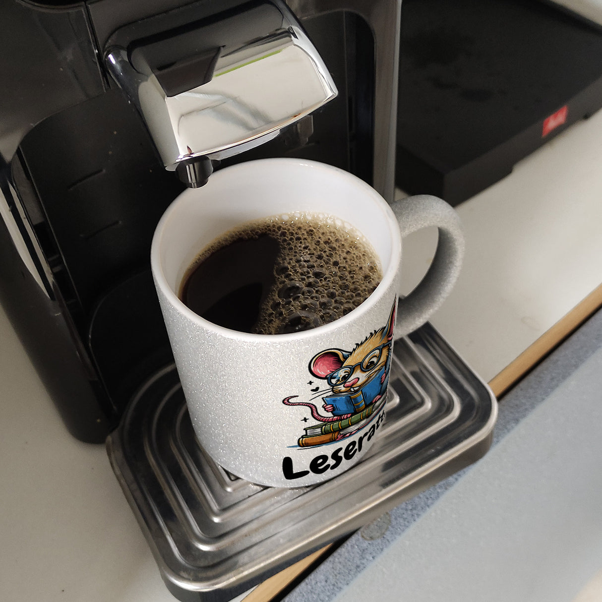 Leseratte Kaffeebecher mit Spruch Leseratte
