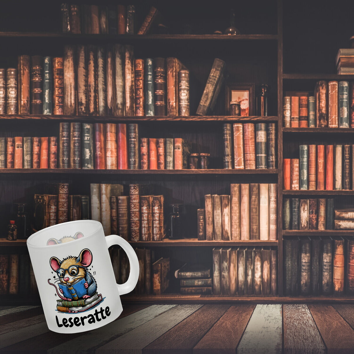 Leseratte Kaffeebecher mit Spruch Leseratte
