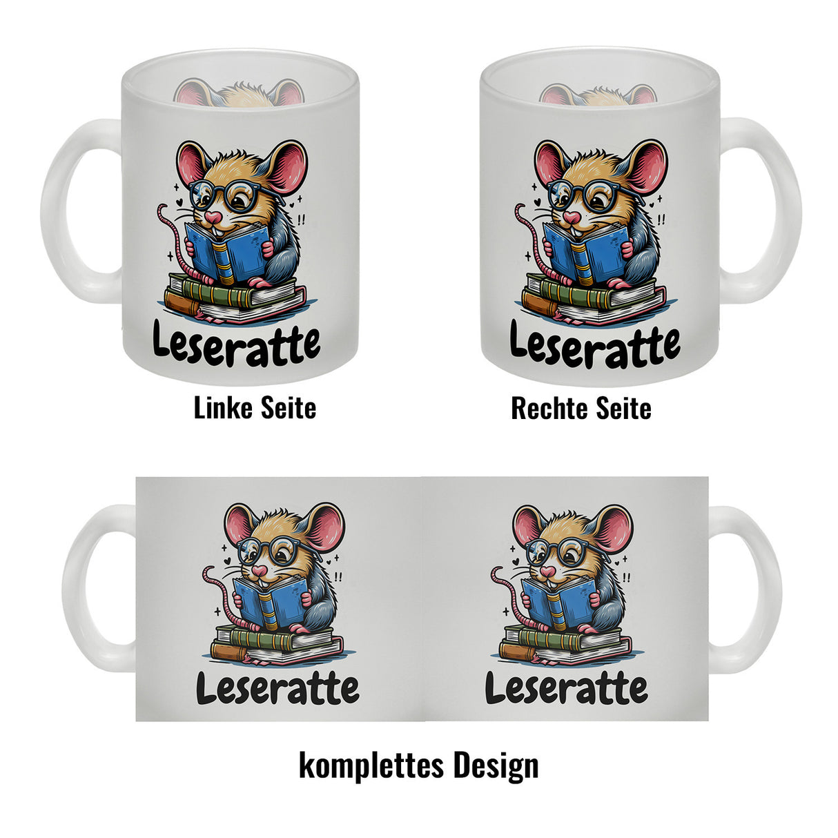 Leseratte Kaffeebecher mit Spruch Leseratte