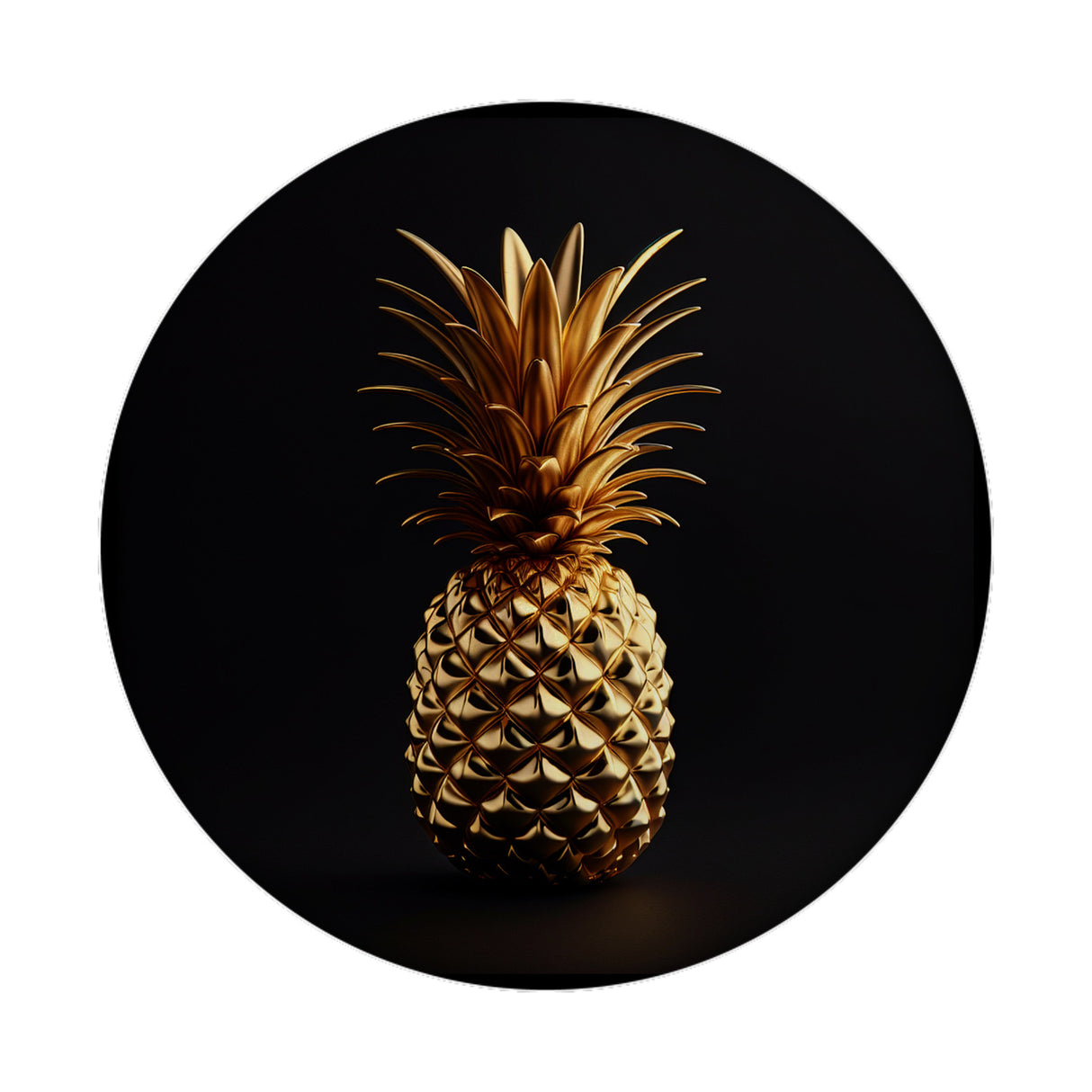 Goldene Ananas Magnet rund rund