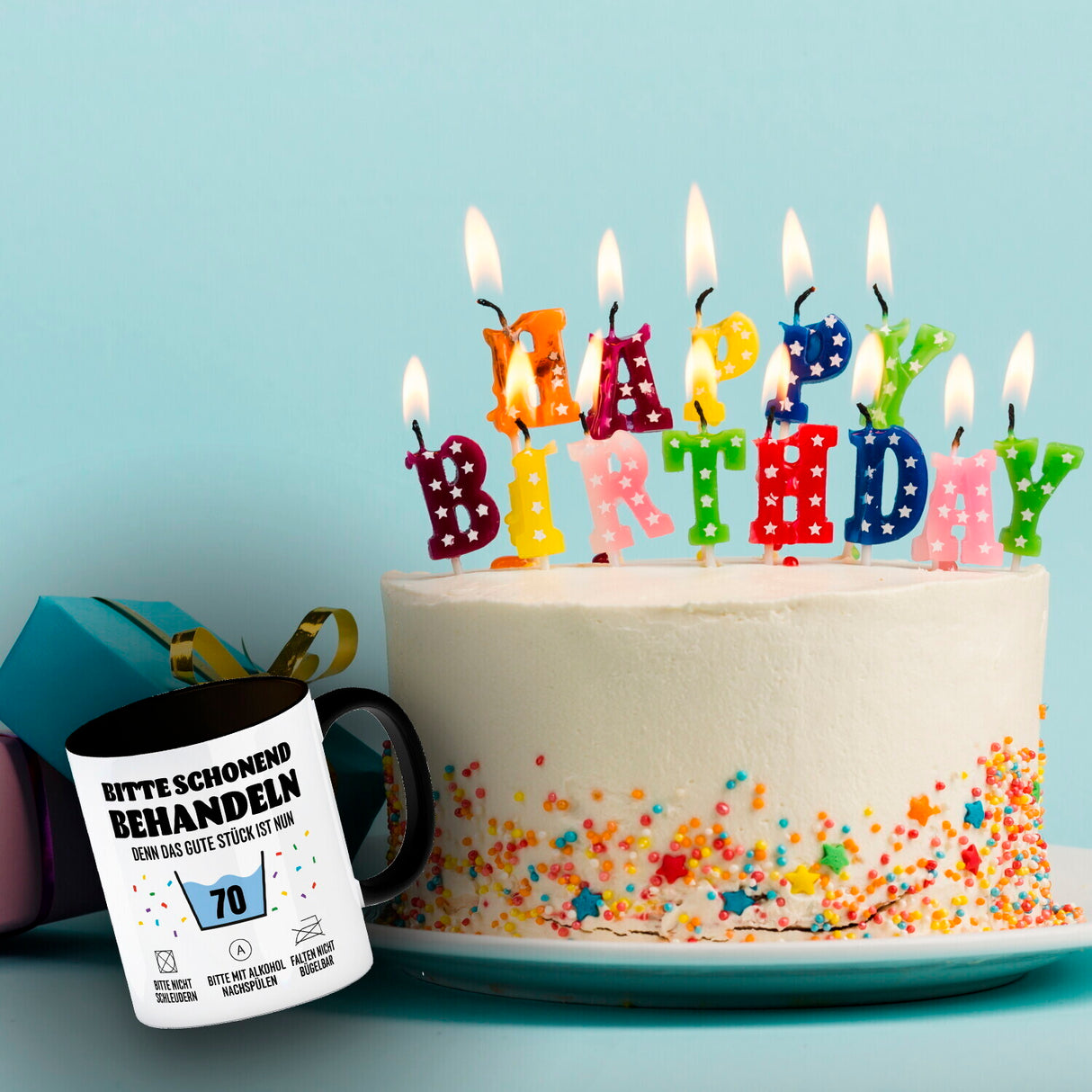 Bitte schonend behandeln - 70. Geburtstag Kaffeebecher