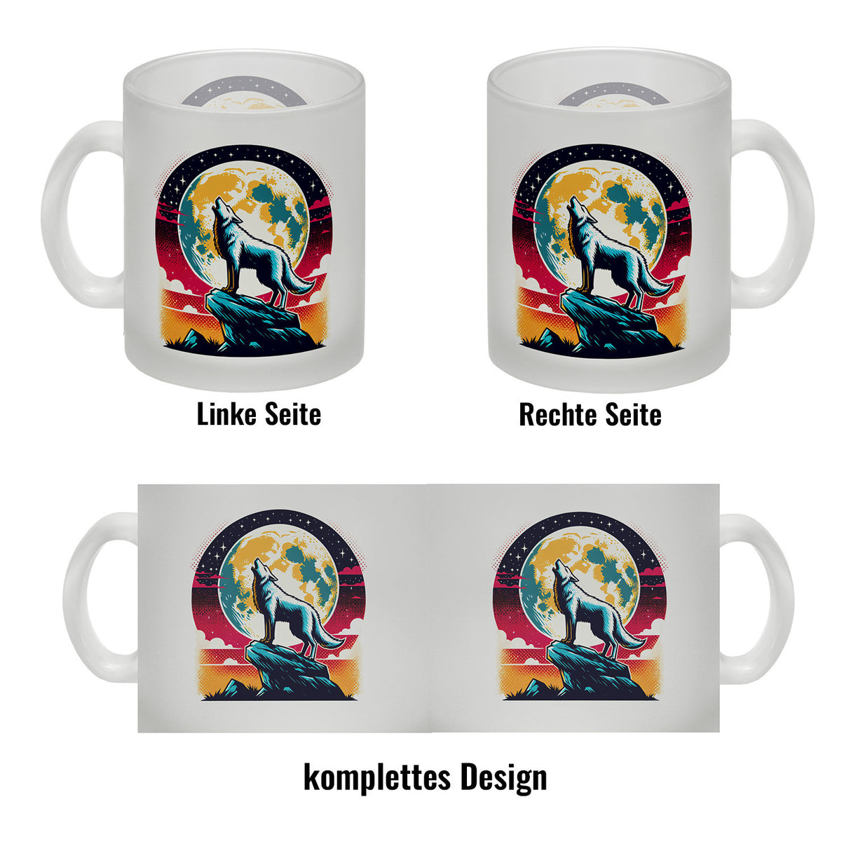 Wolf Vollmond Kaffeebecher