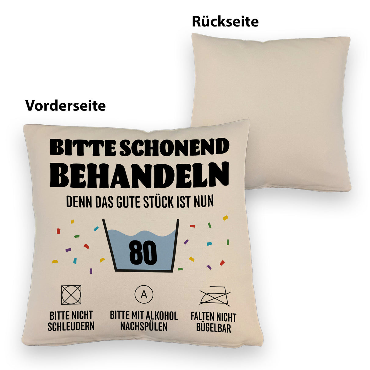 Bitte schonend behandeln - 80. Geburtstag Kissen