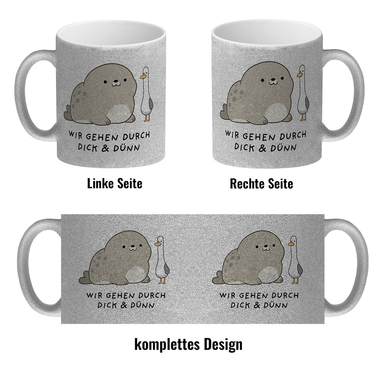 Jelly & Friends Robbe und Möwe Freundschaft Kaffeebecher mit Spruch
