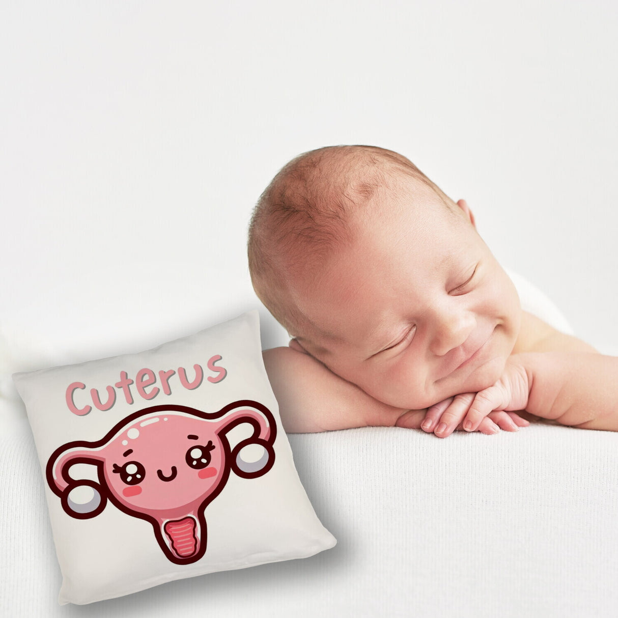 Gebärmutter Kawaii Kissen mit Spruch Cuterus