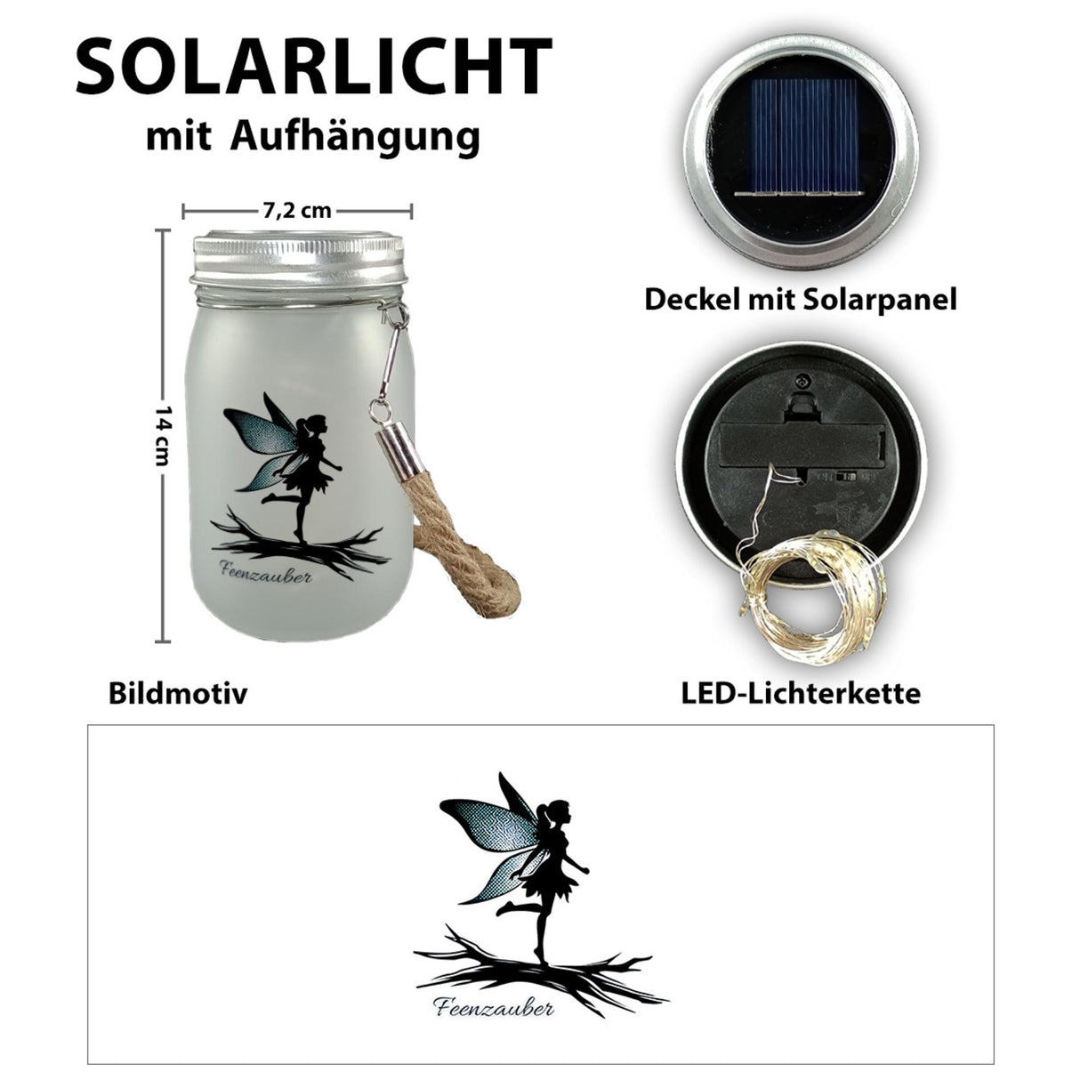 Feenzauber Solarlicht mit Spruch Feenzauber