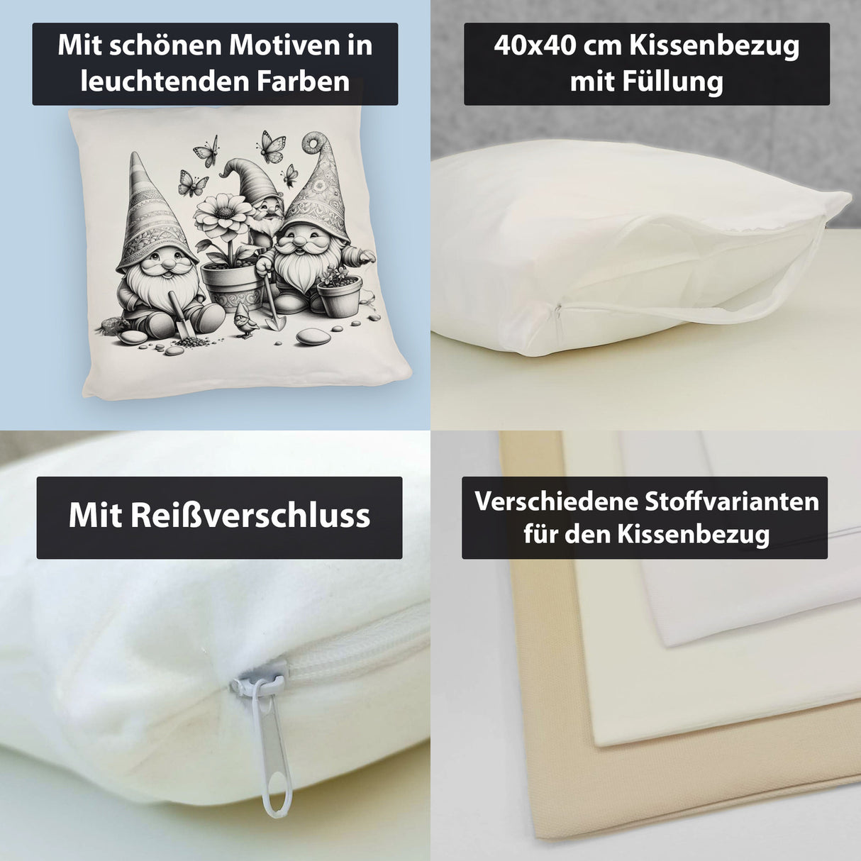 Gartenzwerge bei der Arbeit Kissen