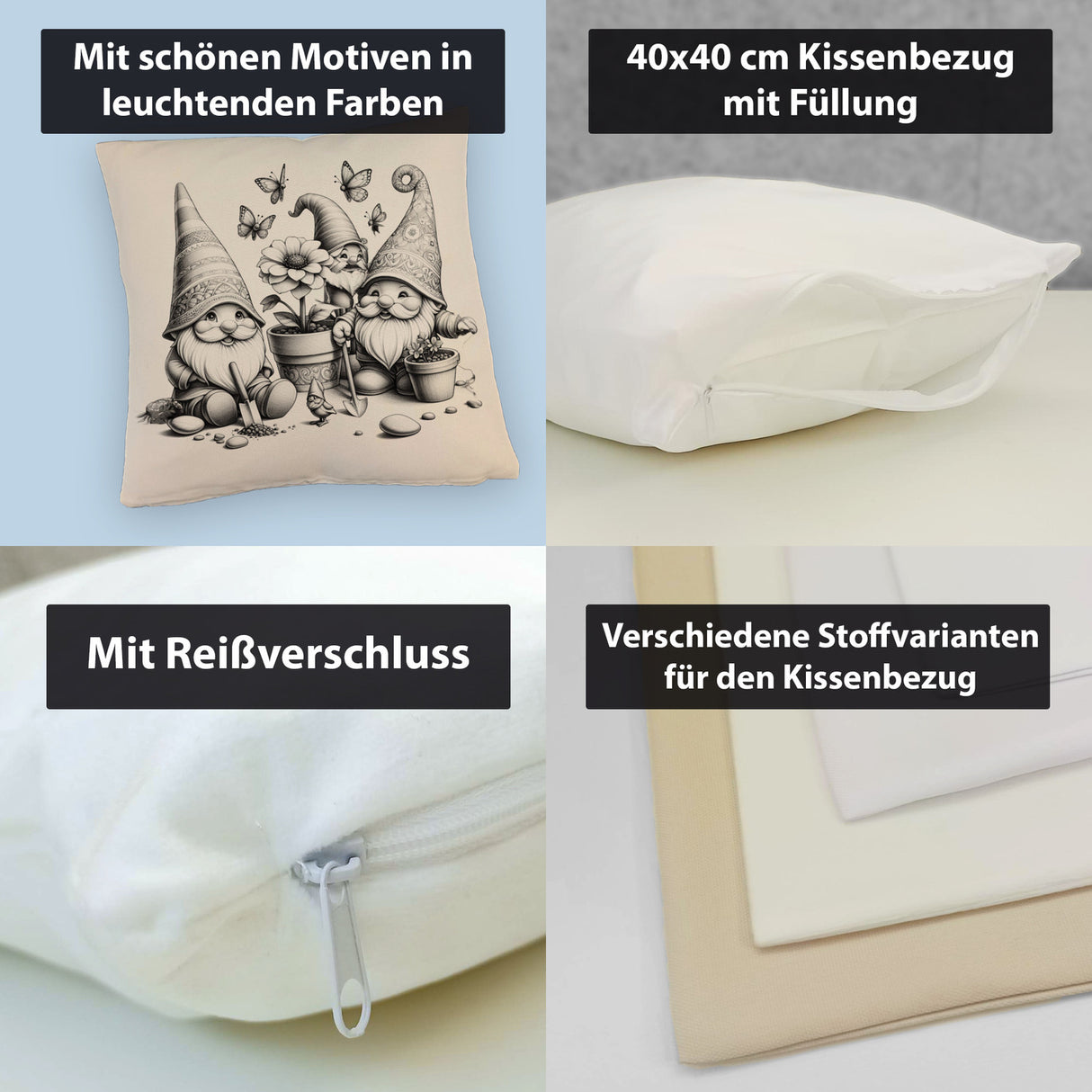 Gartenzwerge bei der Arbeit Kissen