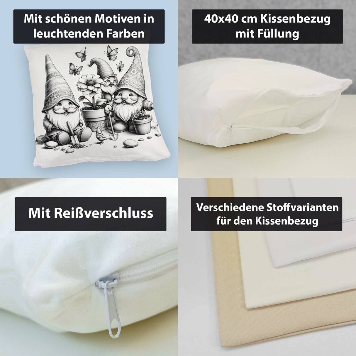 Gartenzwerge bei der Arbeit Kissen