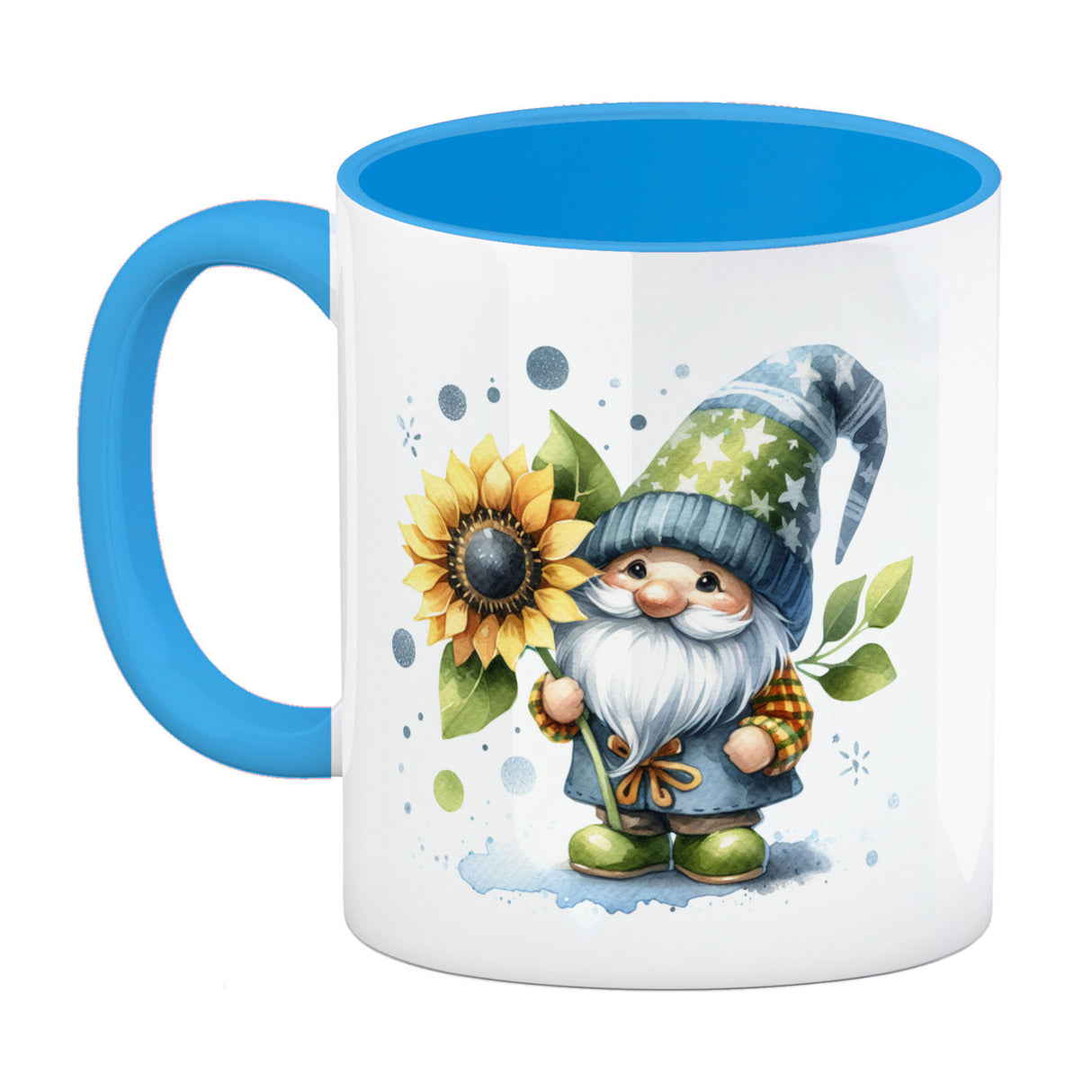 Gartenzwerg mit Sonnenblume Kaffeebecher