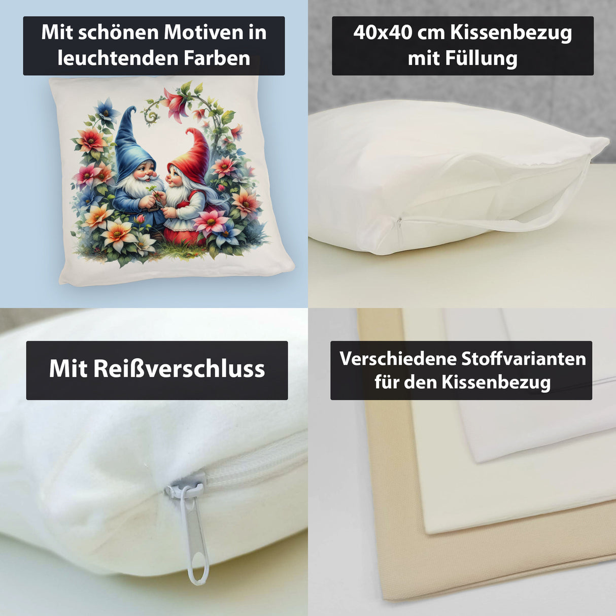 Verliebte Gartenzwerge Kissen