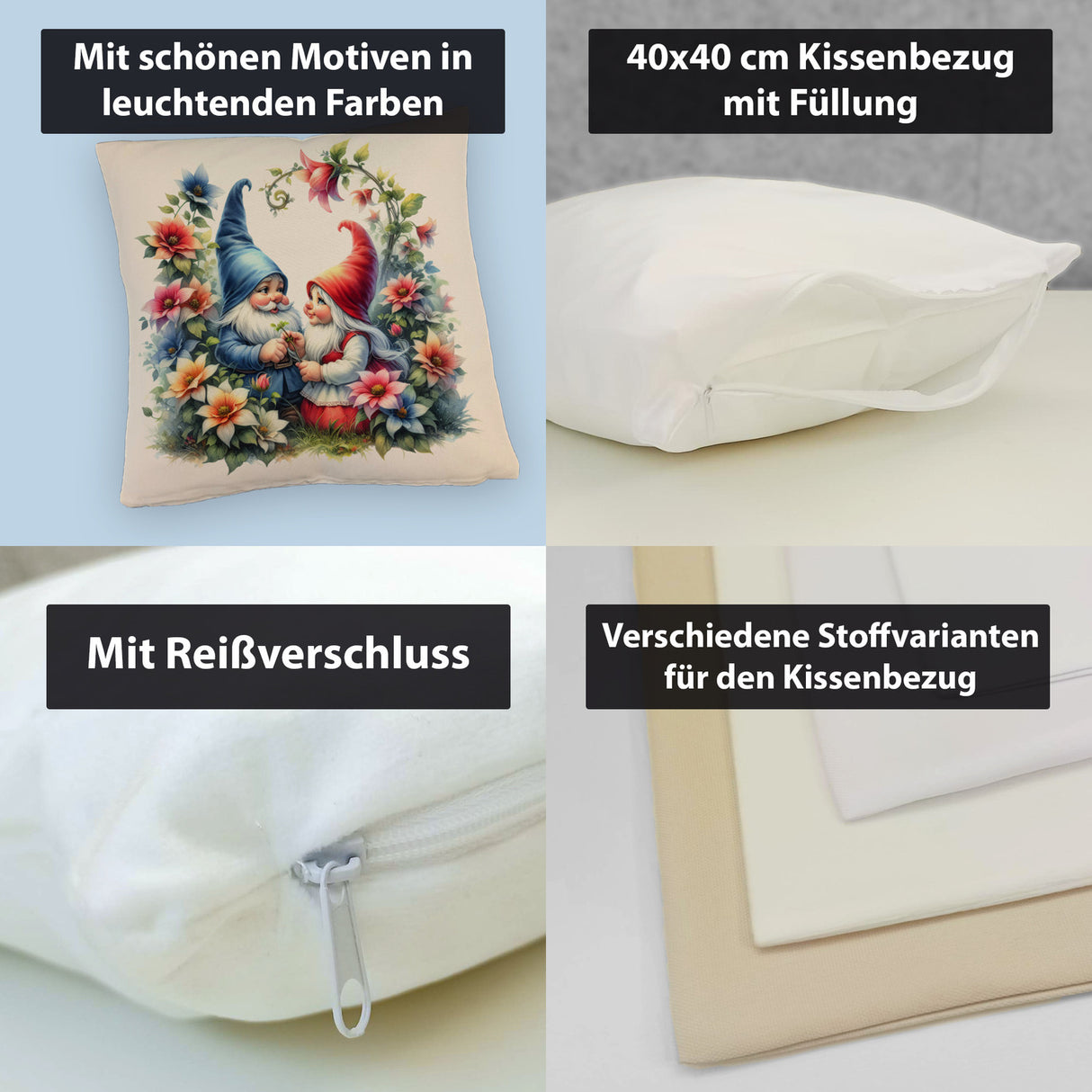 Verliebte Gartenzwerge Kissen