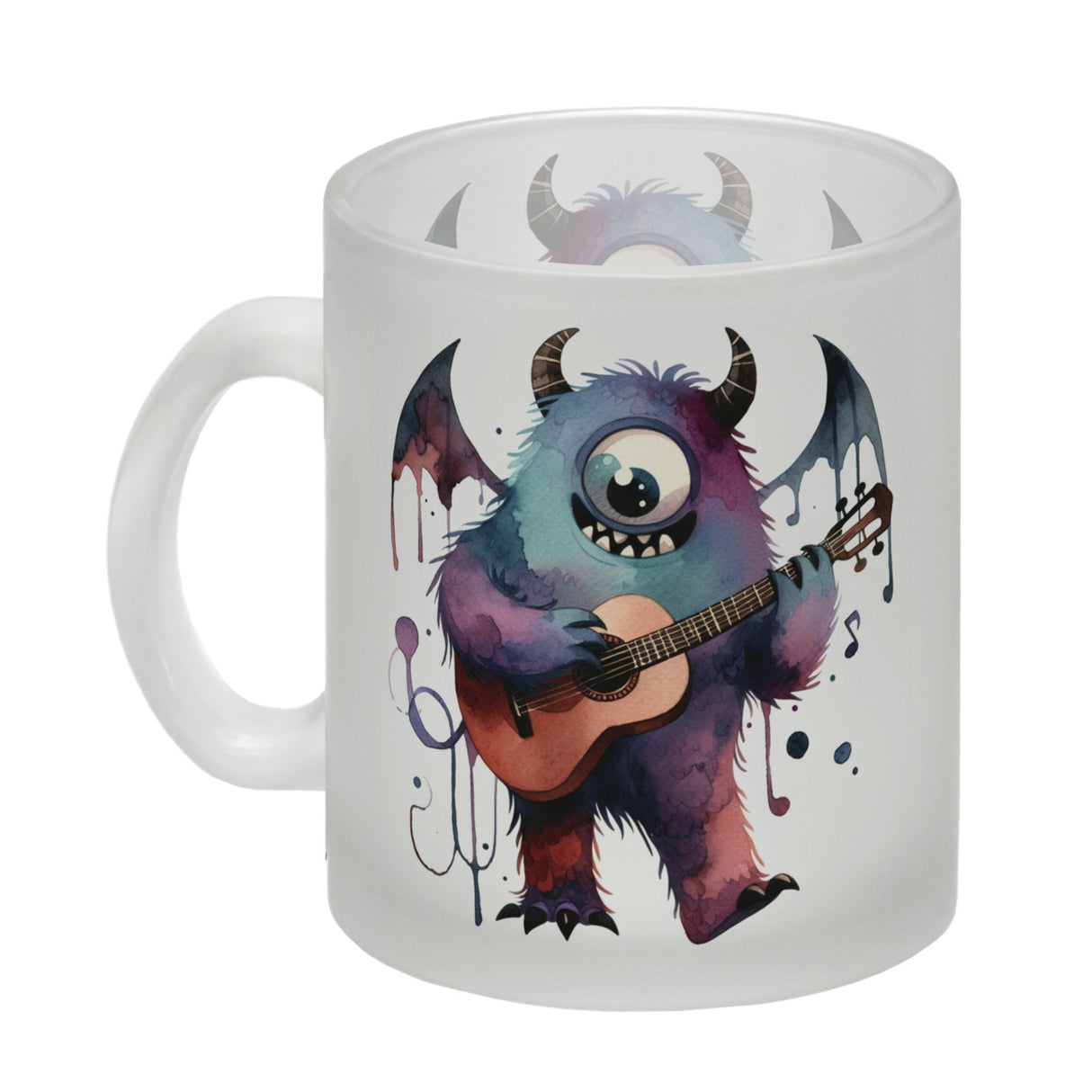 Niedliches Monster mit Gitarre Kaffeebecher
