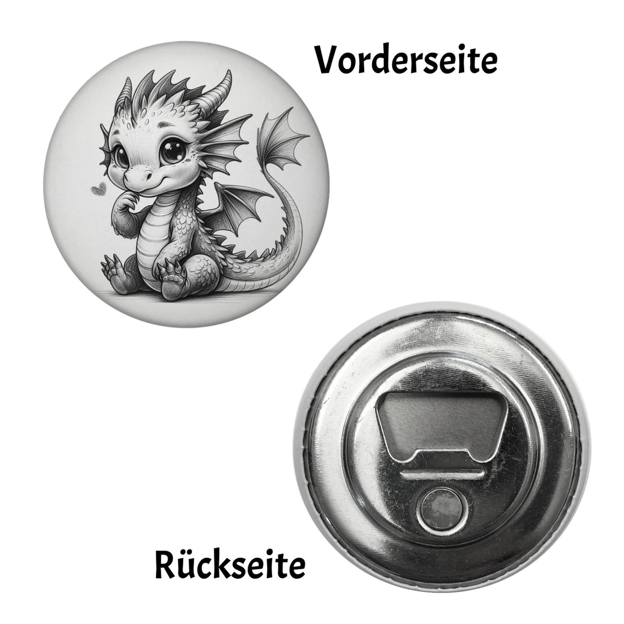 Niedlicher Drache Magnet rund