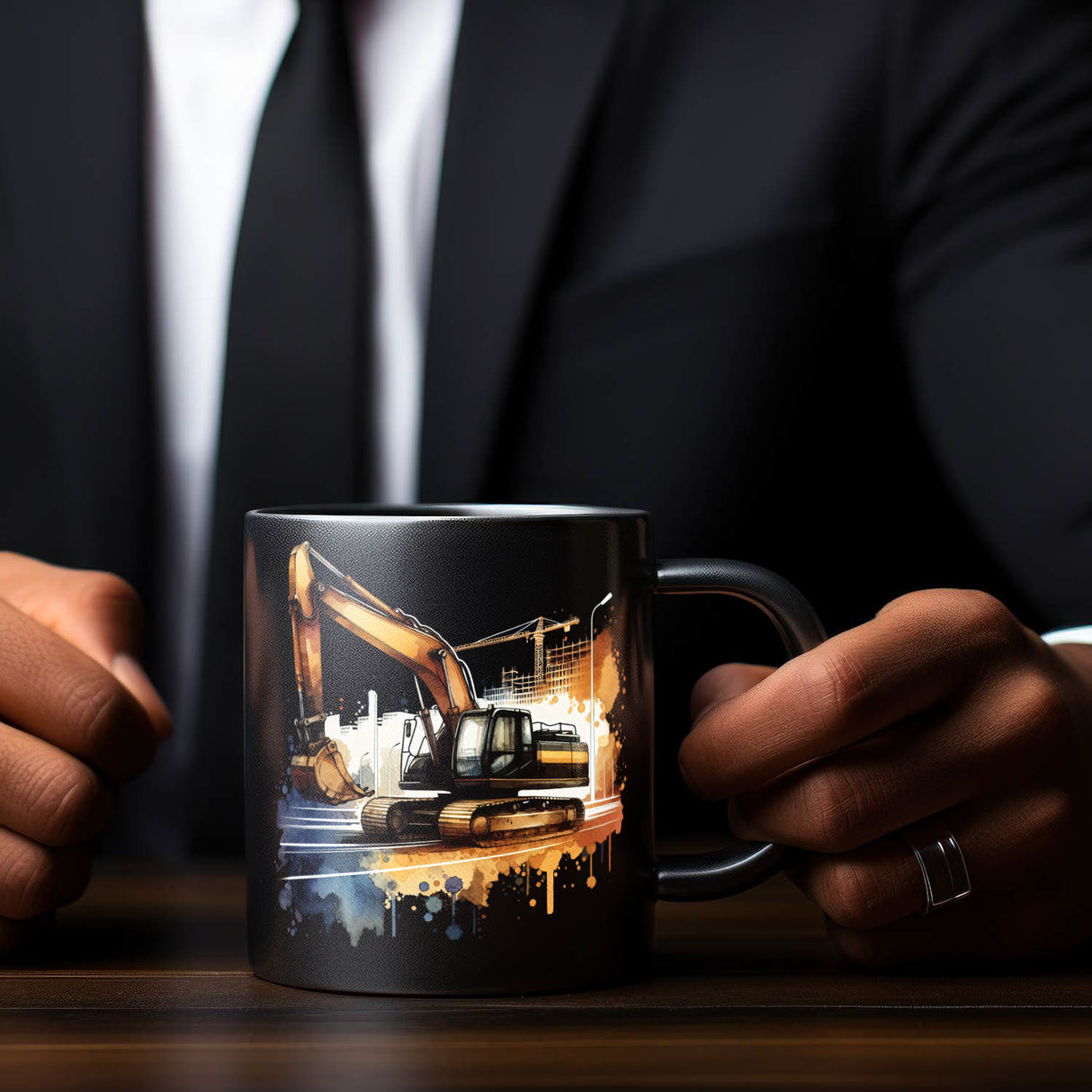 Bagger Tasse in Schwarz