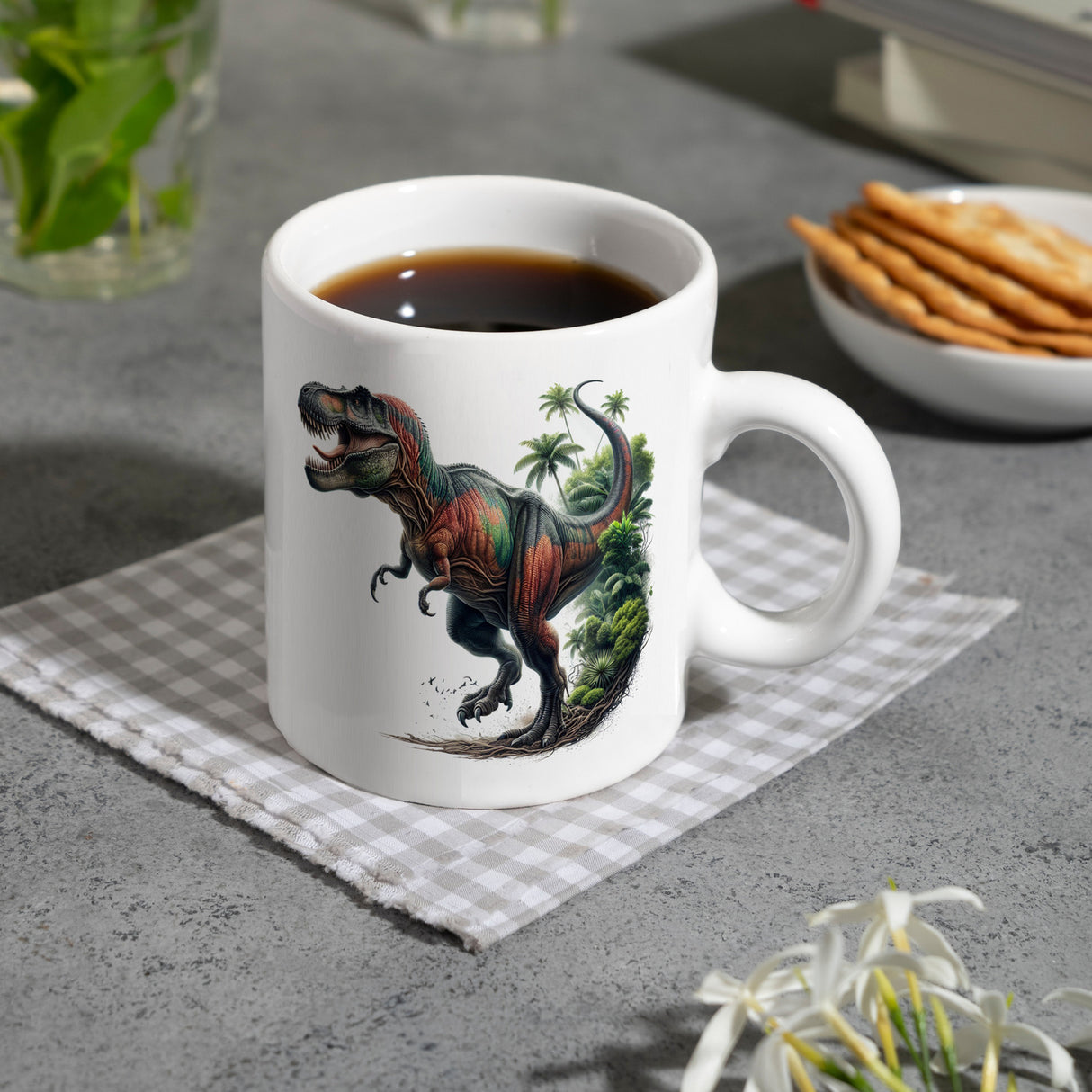 T-Rex Dinosaurier Kaffeebecher