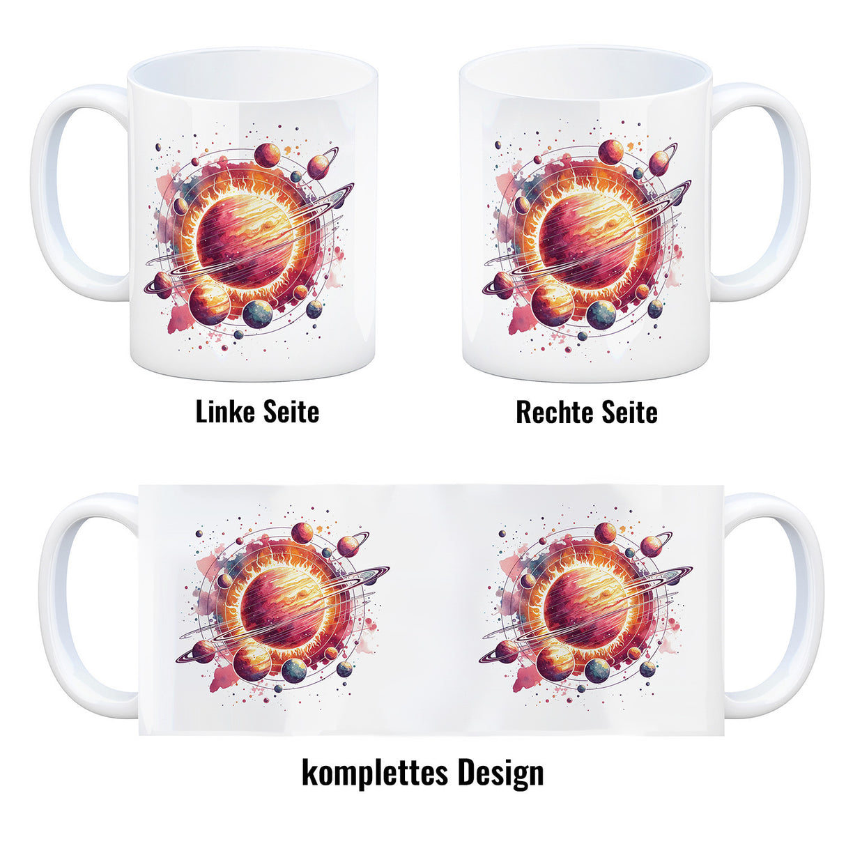 Sonnensystem Planeten Kaffeebecher