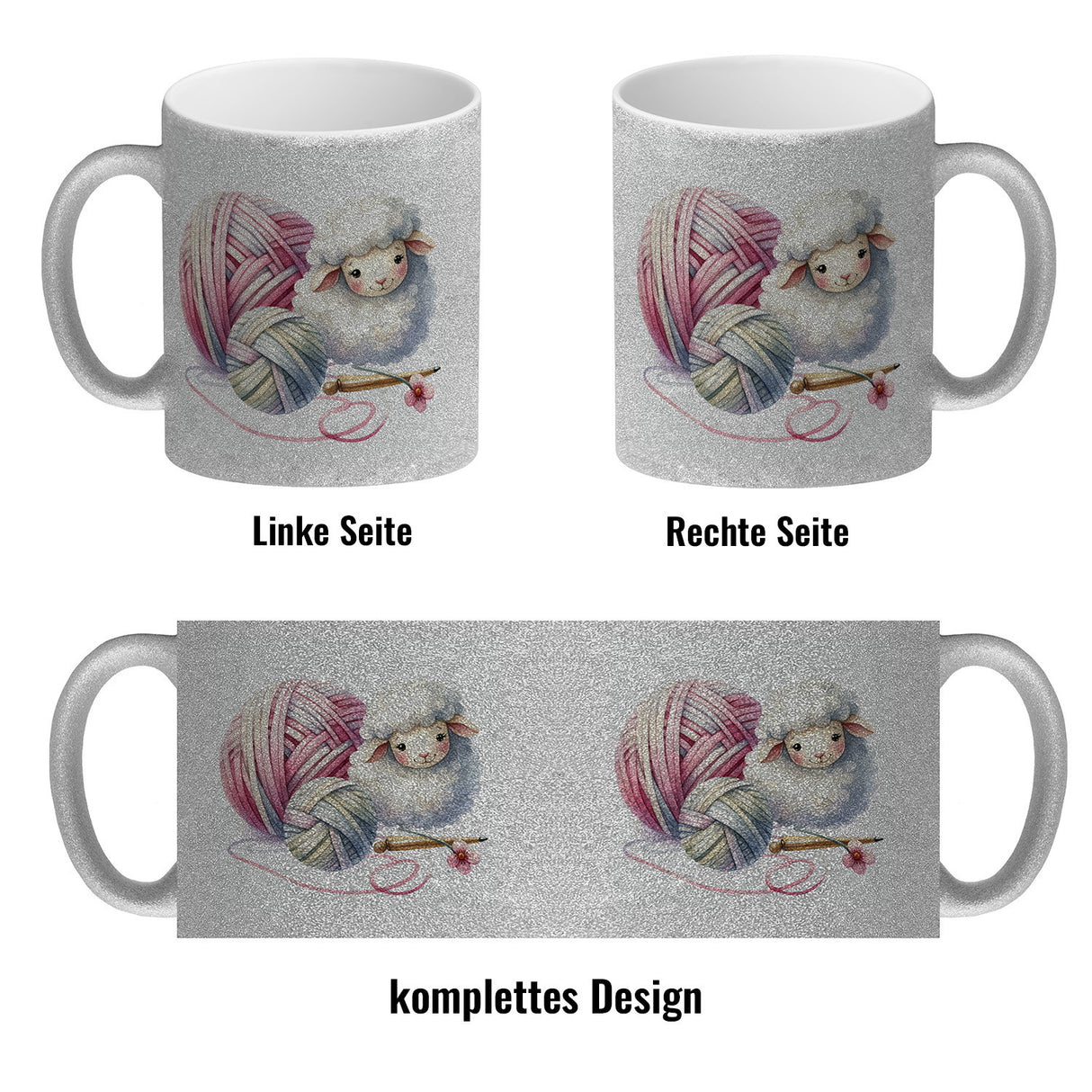 Schaf Wollknäuel Kaffeebecher