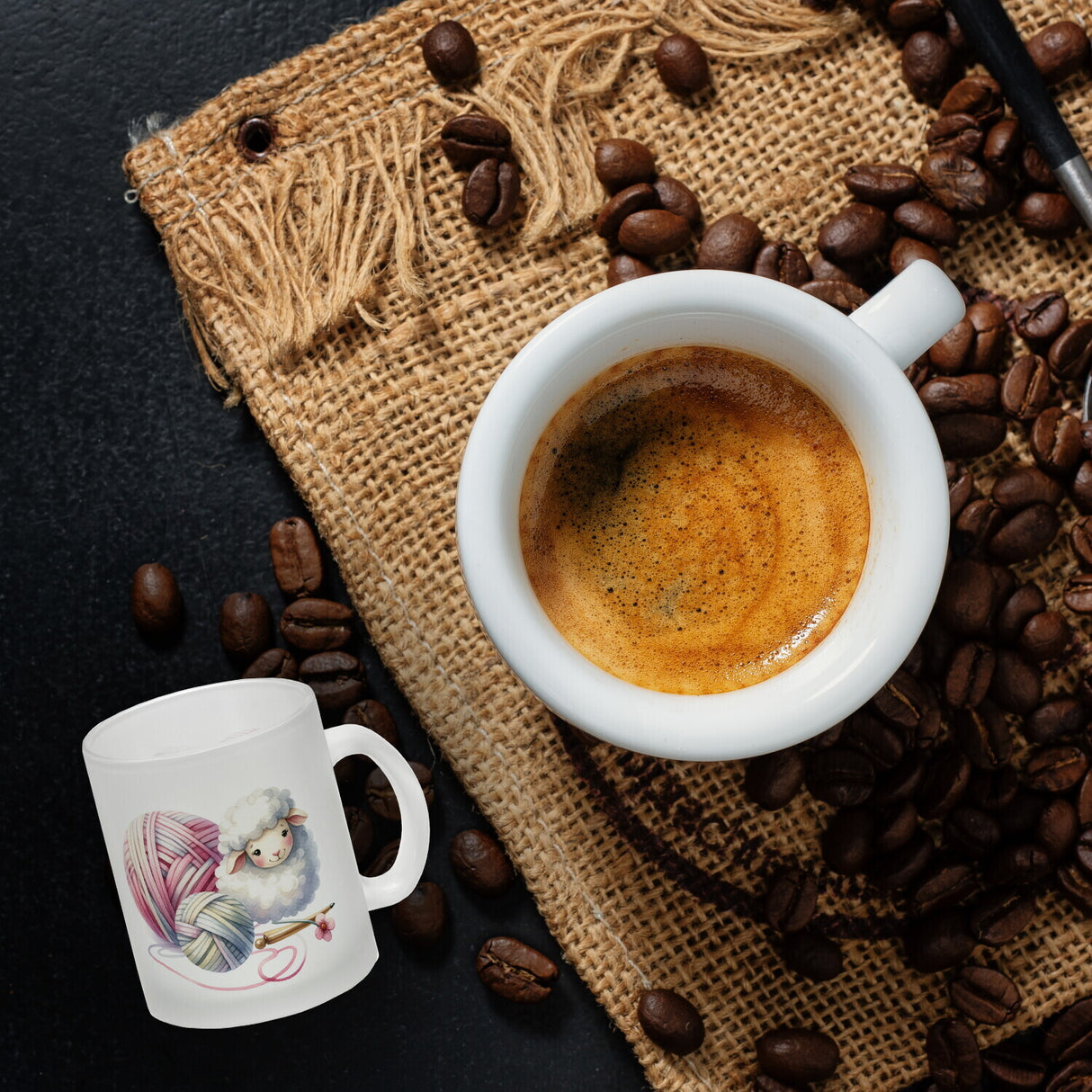 Schaf Wollknäuel Kaffeebecher