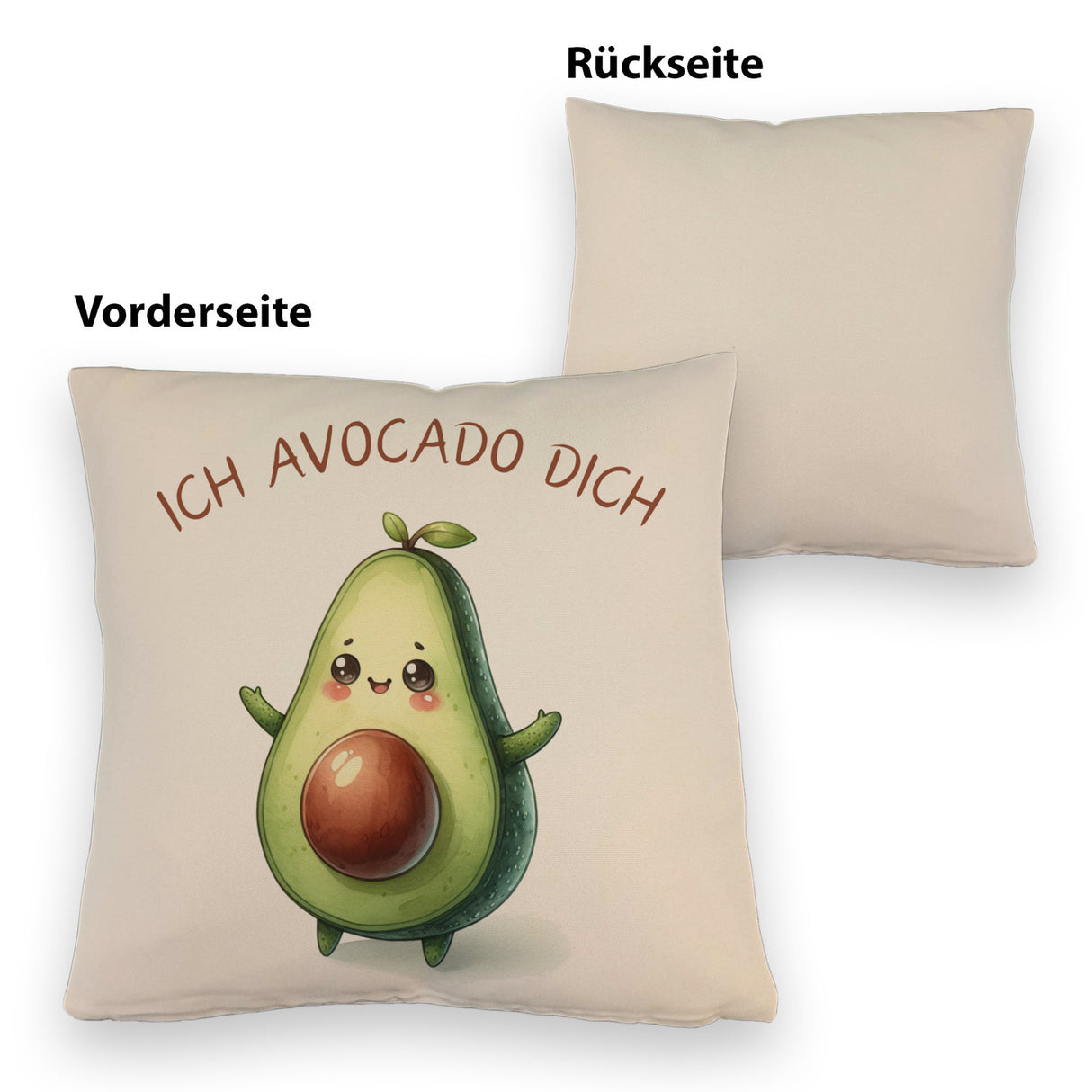 Avocado Kissen mit Spruch Ich Avocado dich