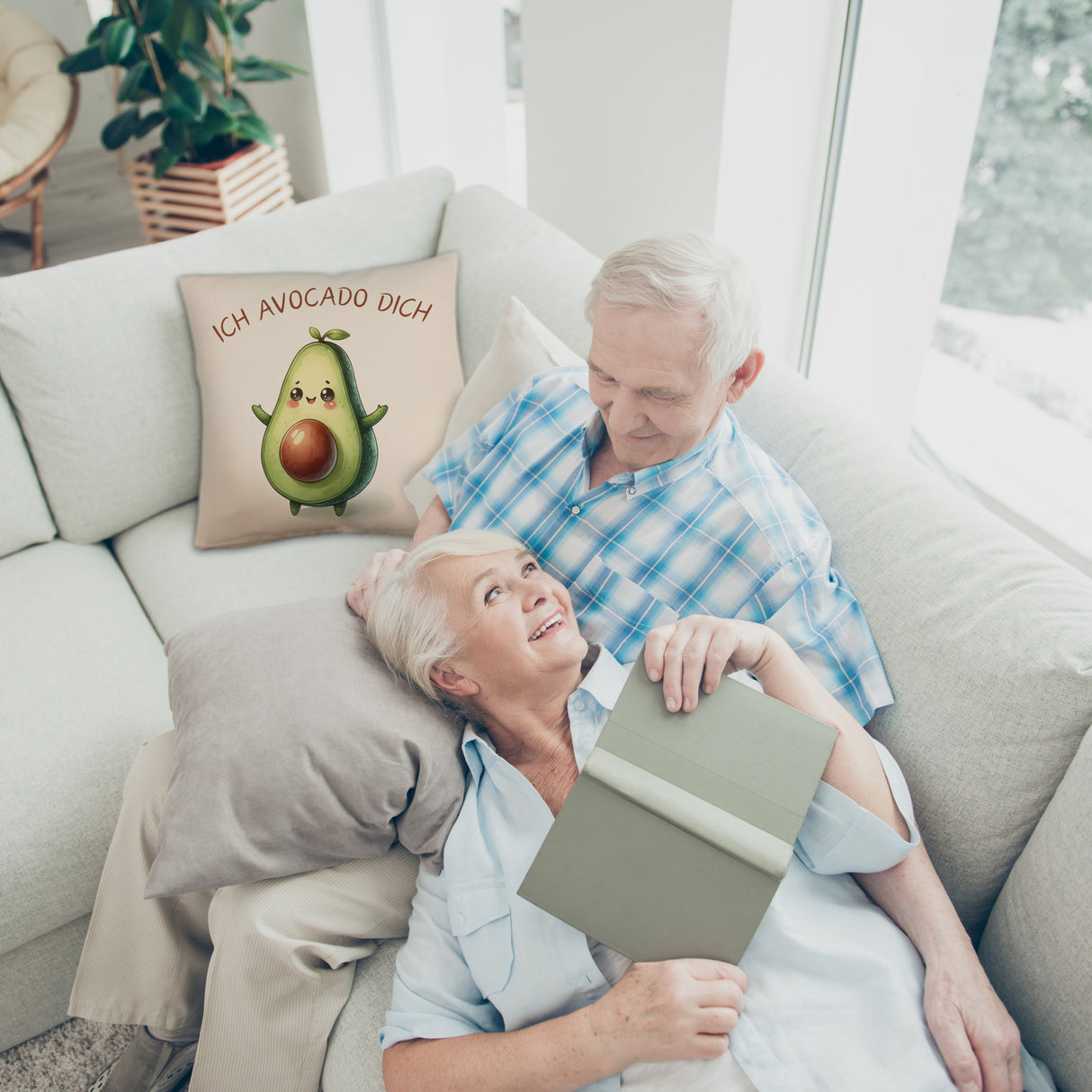 Avocado Kissen mit Spruch Ich Avocado dich