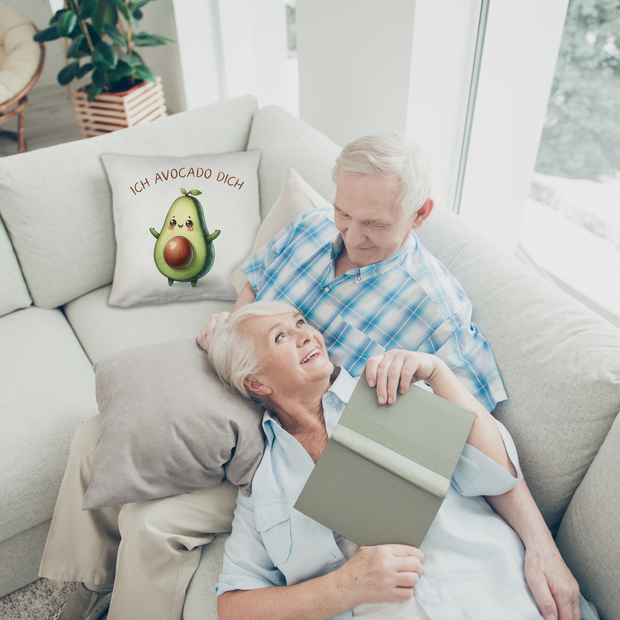 Avocado Kissen mit Spruch Ich Avocado dich
