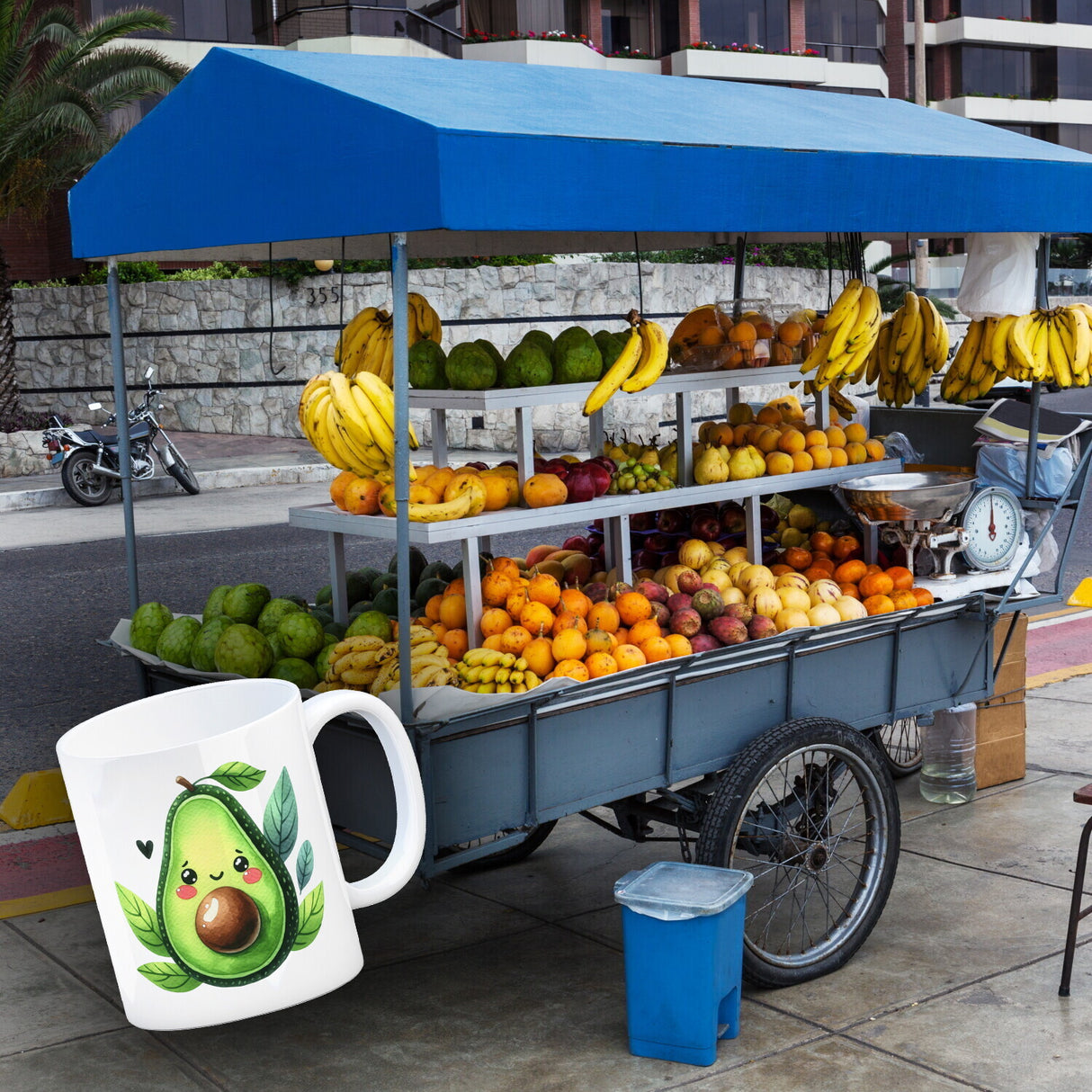Lächelnde Avocado Kaffeebecher