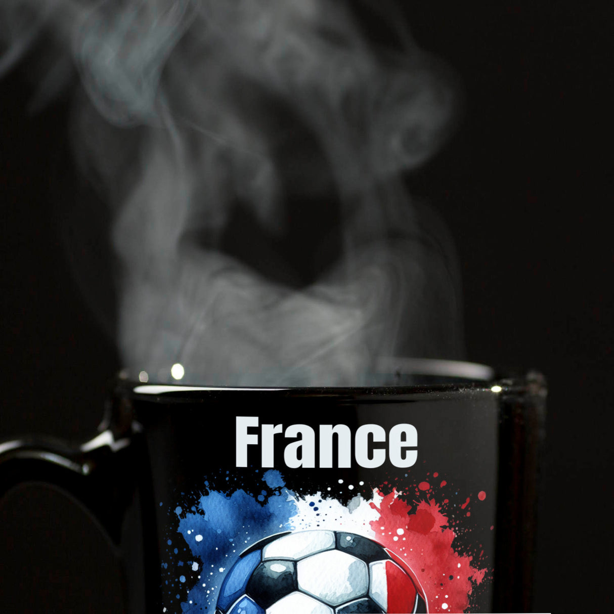 Fußball Frankreich Flagge Tasse in Schwarz