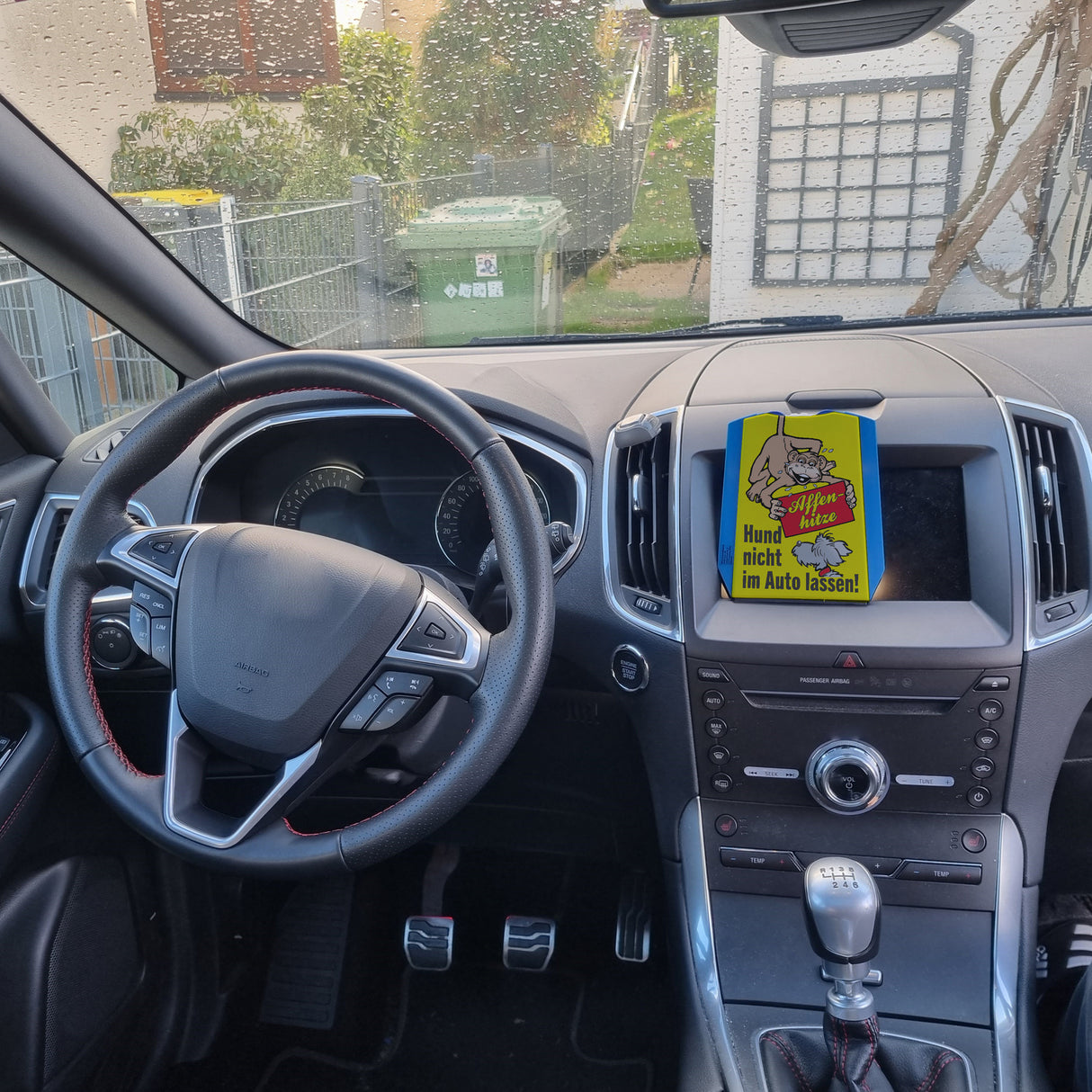 Affe Parkscheibe mit Spruch Affenhitze Hund nicht im Auto lassen