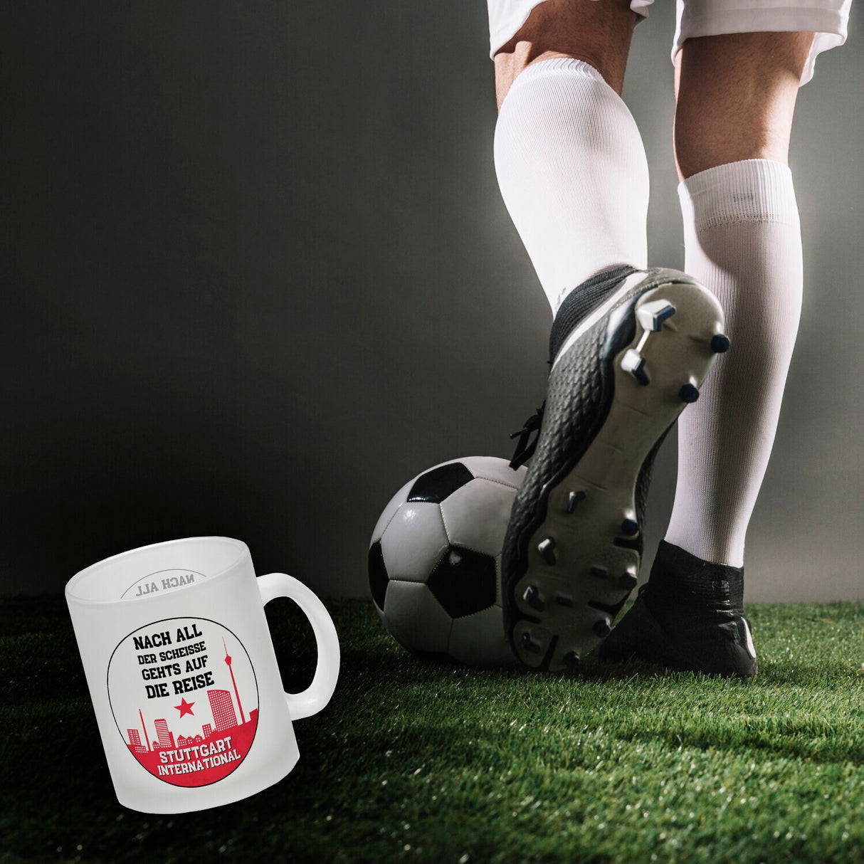 Stuttgart Europapokal Kaffeebecher mit Spruch Stuttgart International