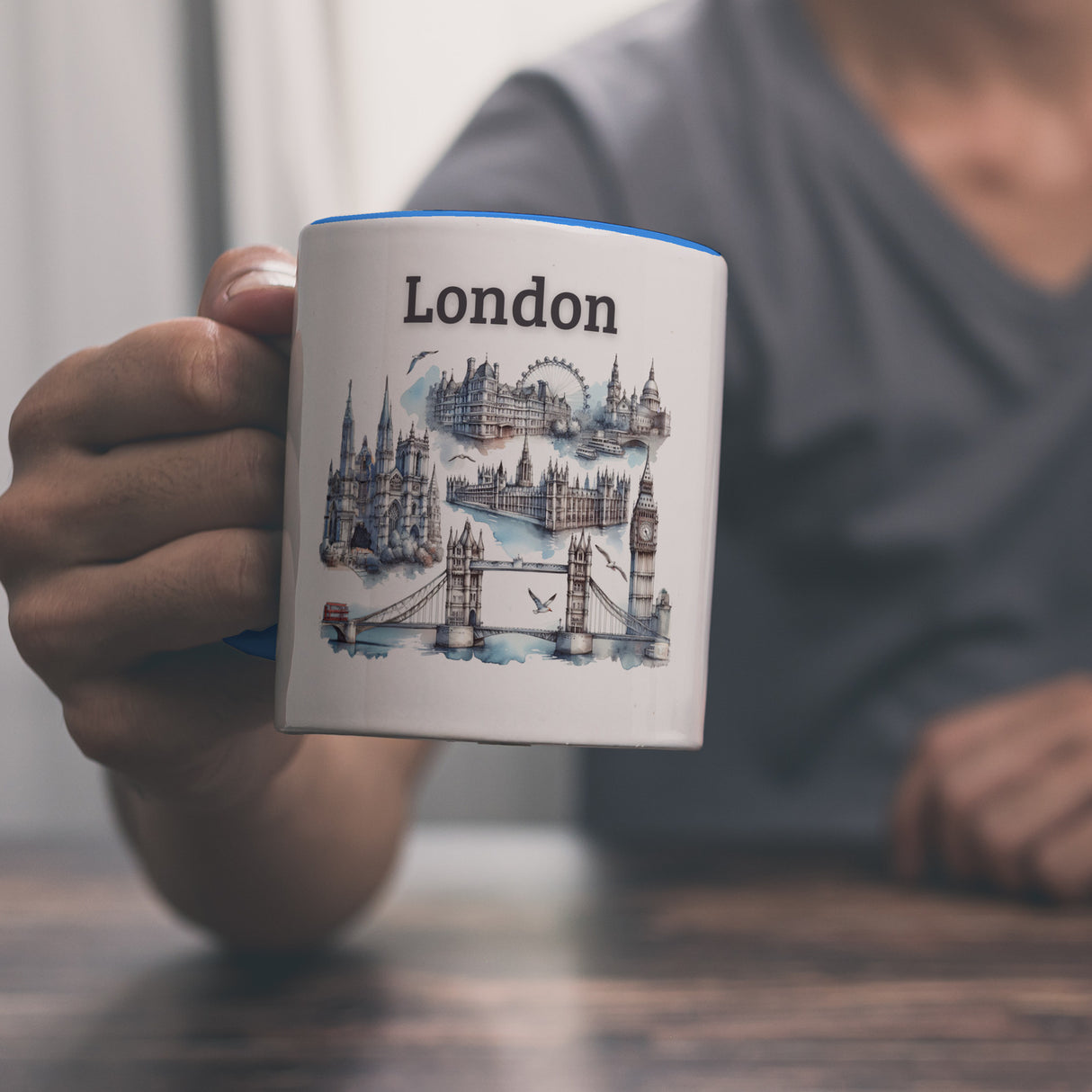 Skyline London Kaffeebecher mit Spruch London