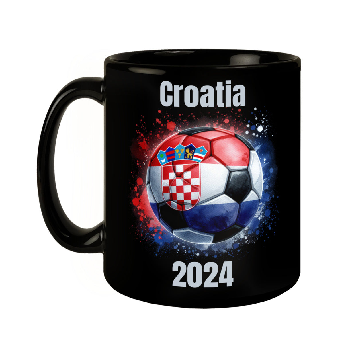 Fußball Kroatien Flagge Tasse in Schwarz