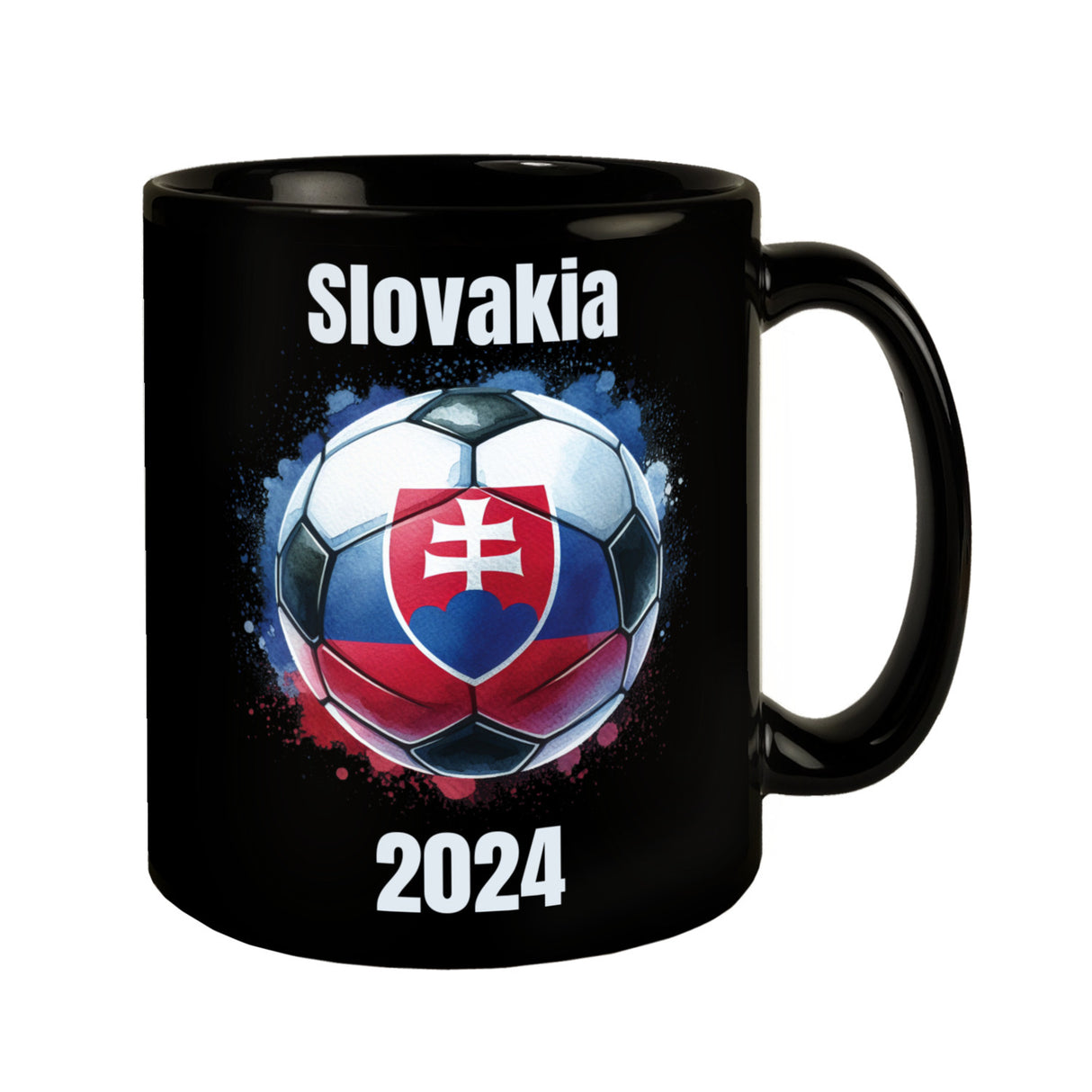 Fußball Slowakei Flagge Tasse in Schwarz