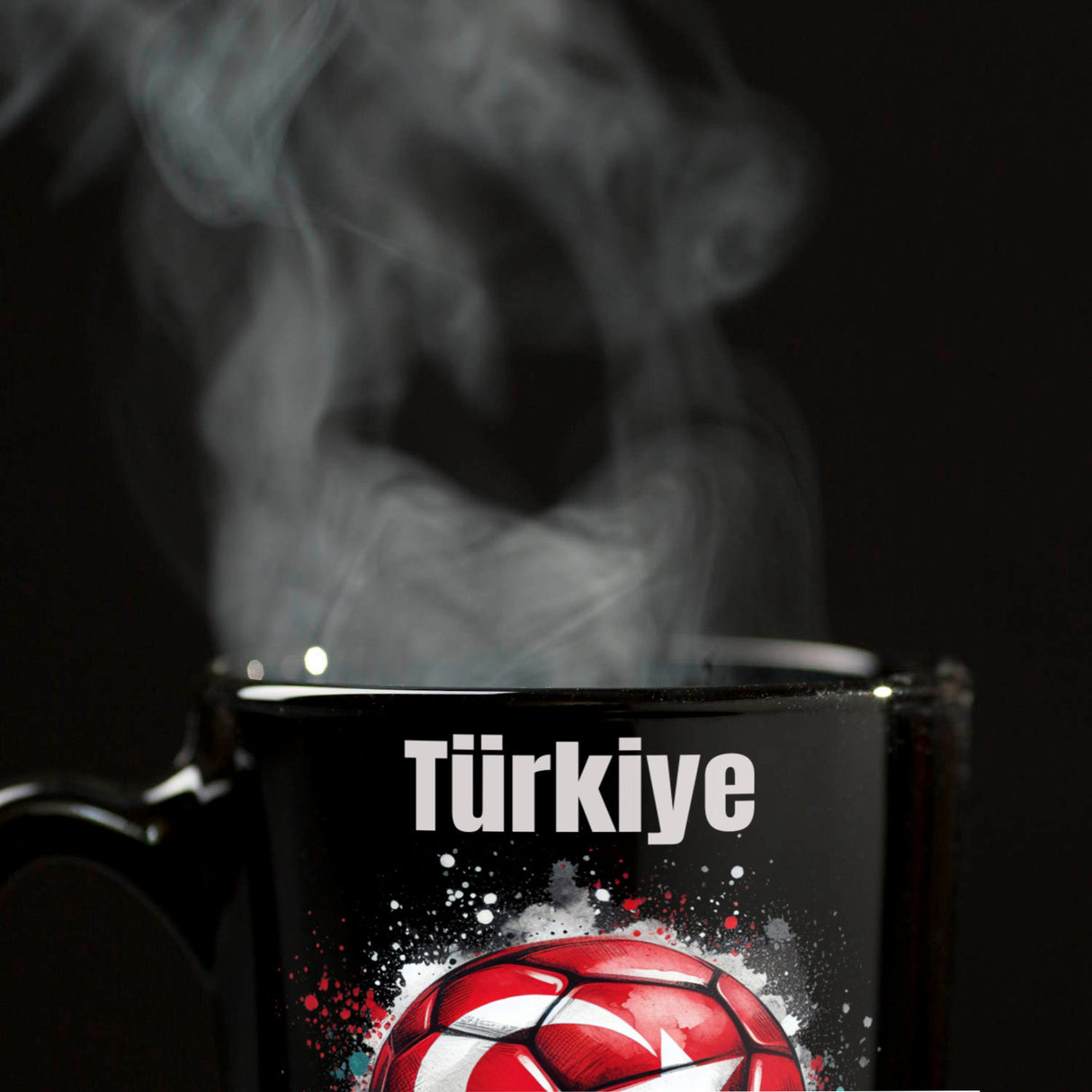 Fußball Türkei Flagge Tasse in Schwarz