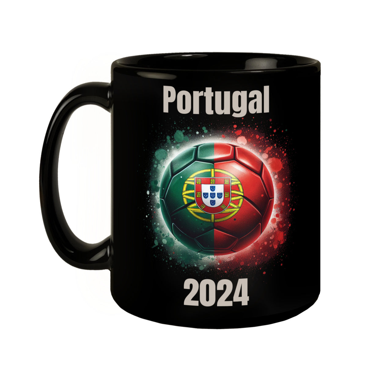 Fußball Portugal Flagge Tasse in Schwarz